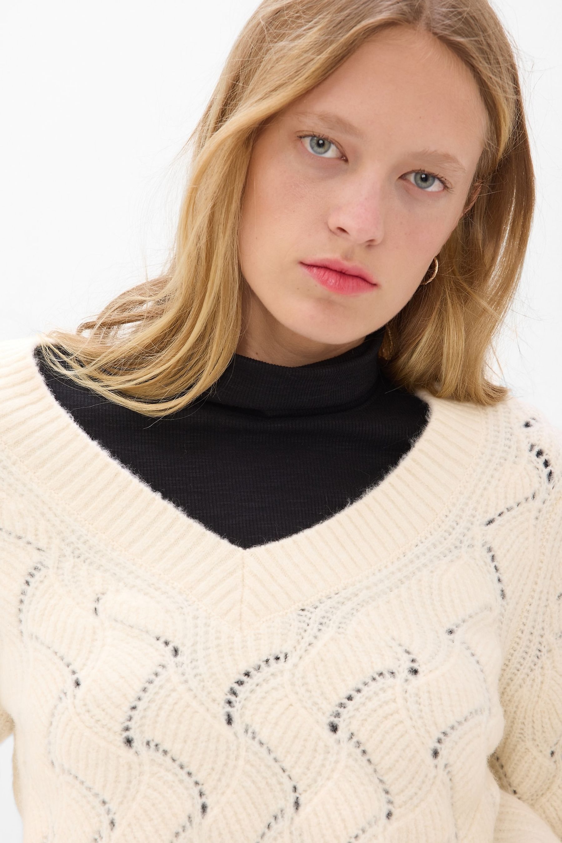 Buy Cream VNeck Jumper from the Gap online shop