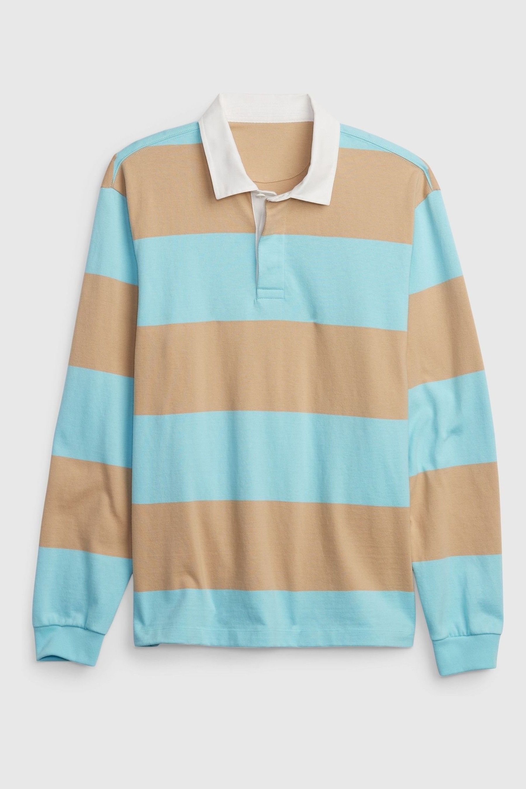 Buy Light Blue Stripe Rugby Polo Shirt from the Gap online shop