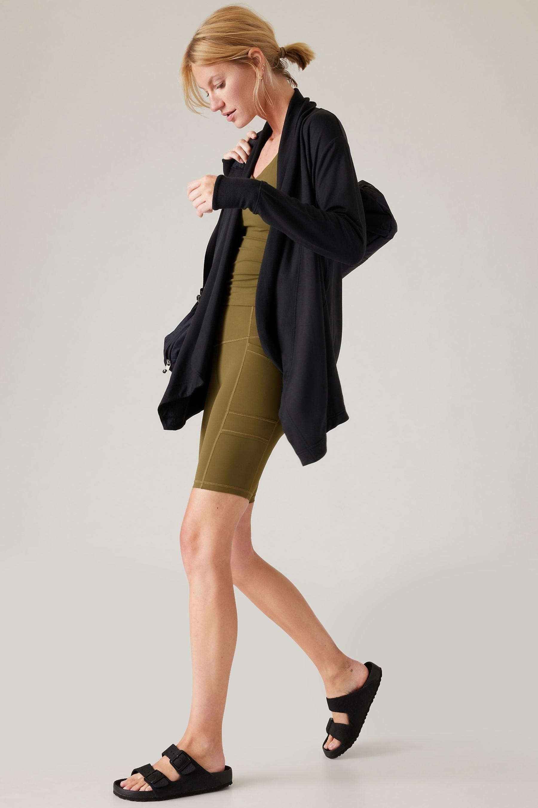 Buy Athleta Black Pranayama Restore Long Wrap Cardigan from the Gap