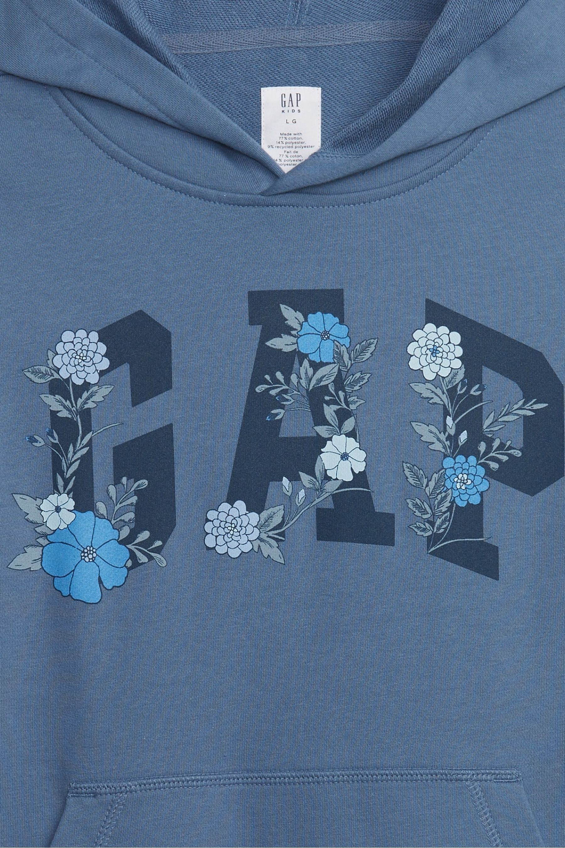 Buy Blue Floral Logo Hoodie from the Gap online shop