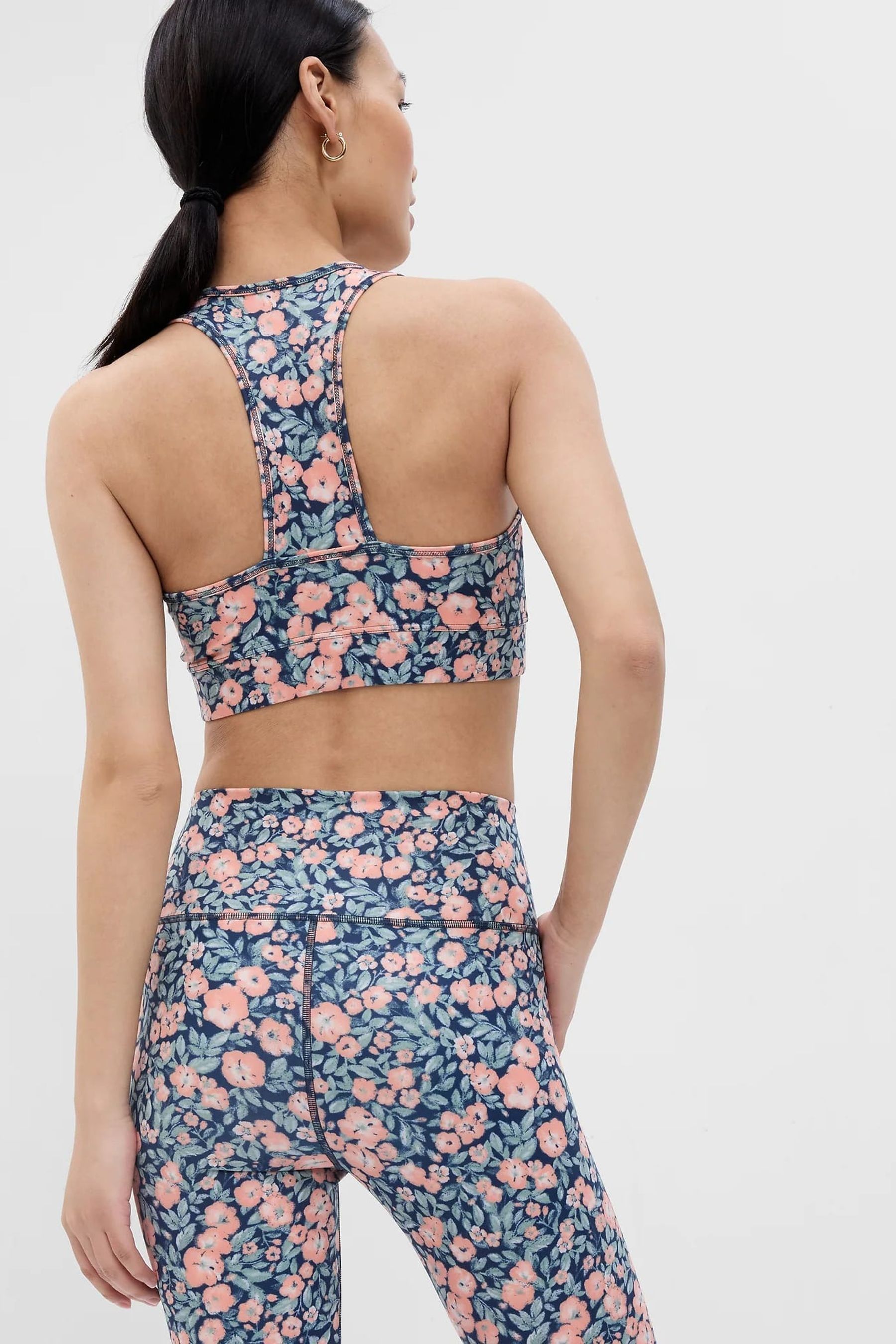 Buy Blue & Orange Fit PowerMove TBack Sports Bra from the Gap online shop