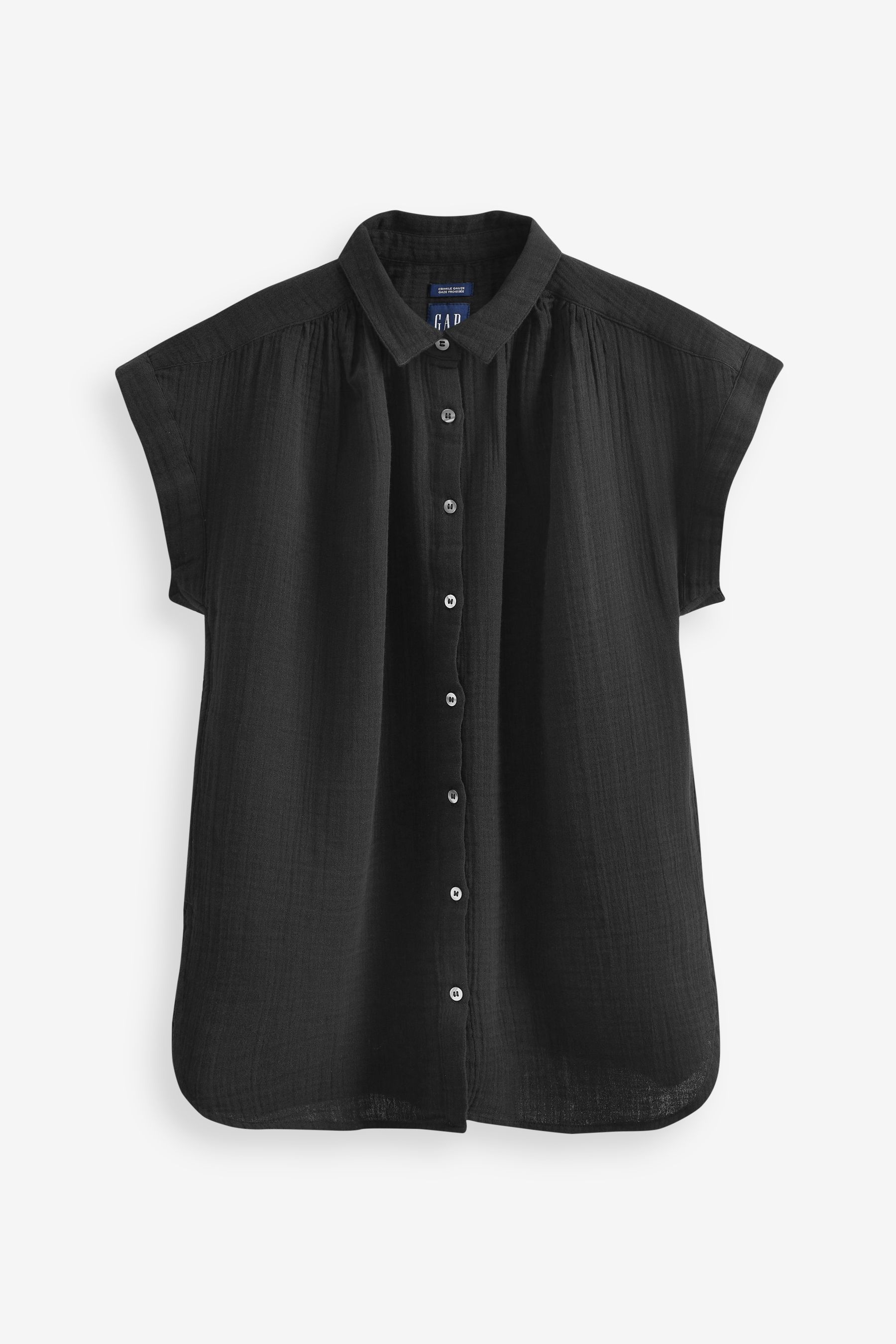Buy Black Crinkle Short Sleeve Gauze Shirt from the Gap online shop