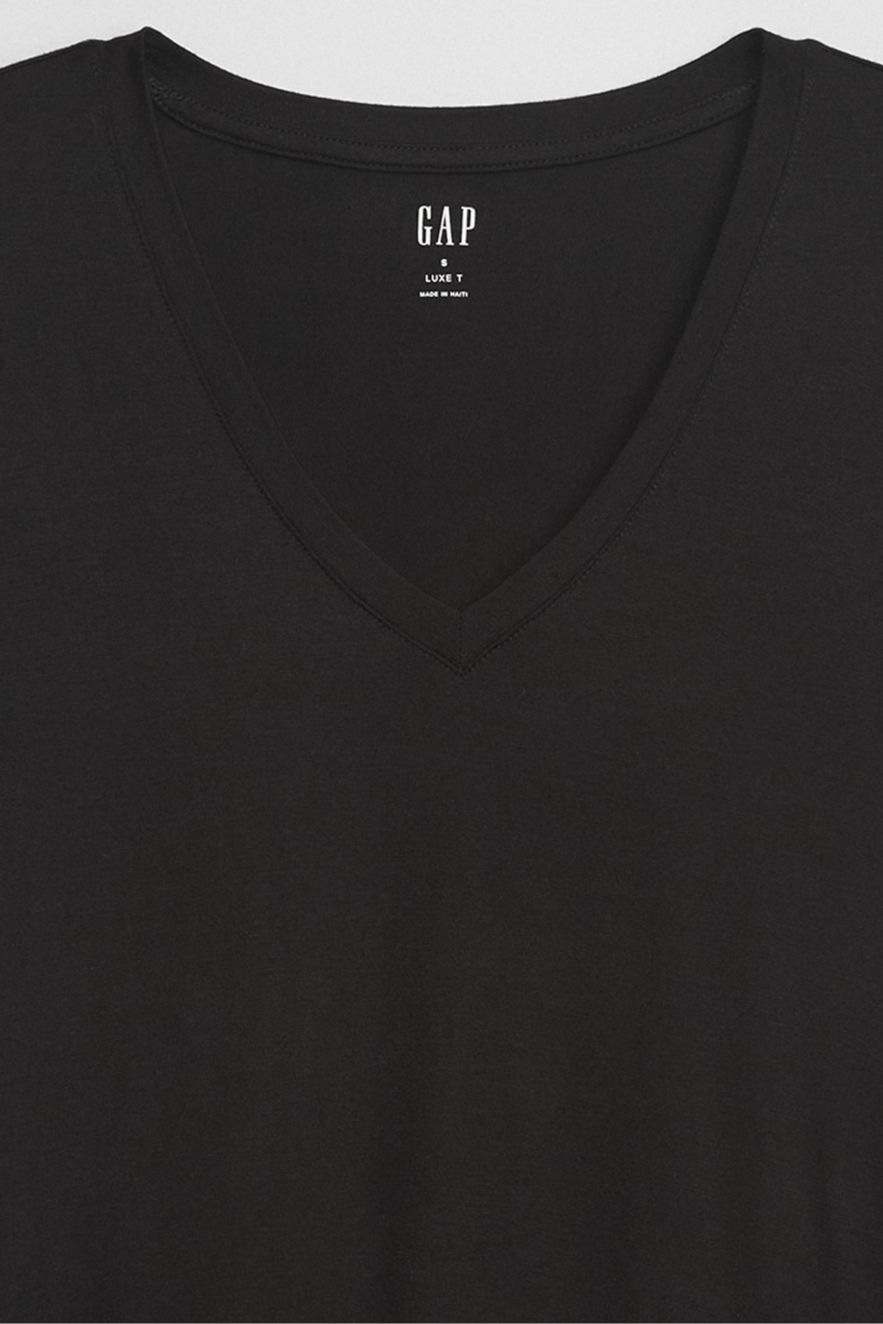 Buy Gap Luxe Short Sleeve V-Neck T-Shirt from the Gap online shop