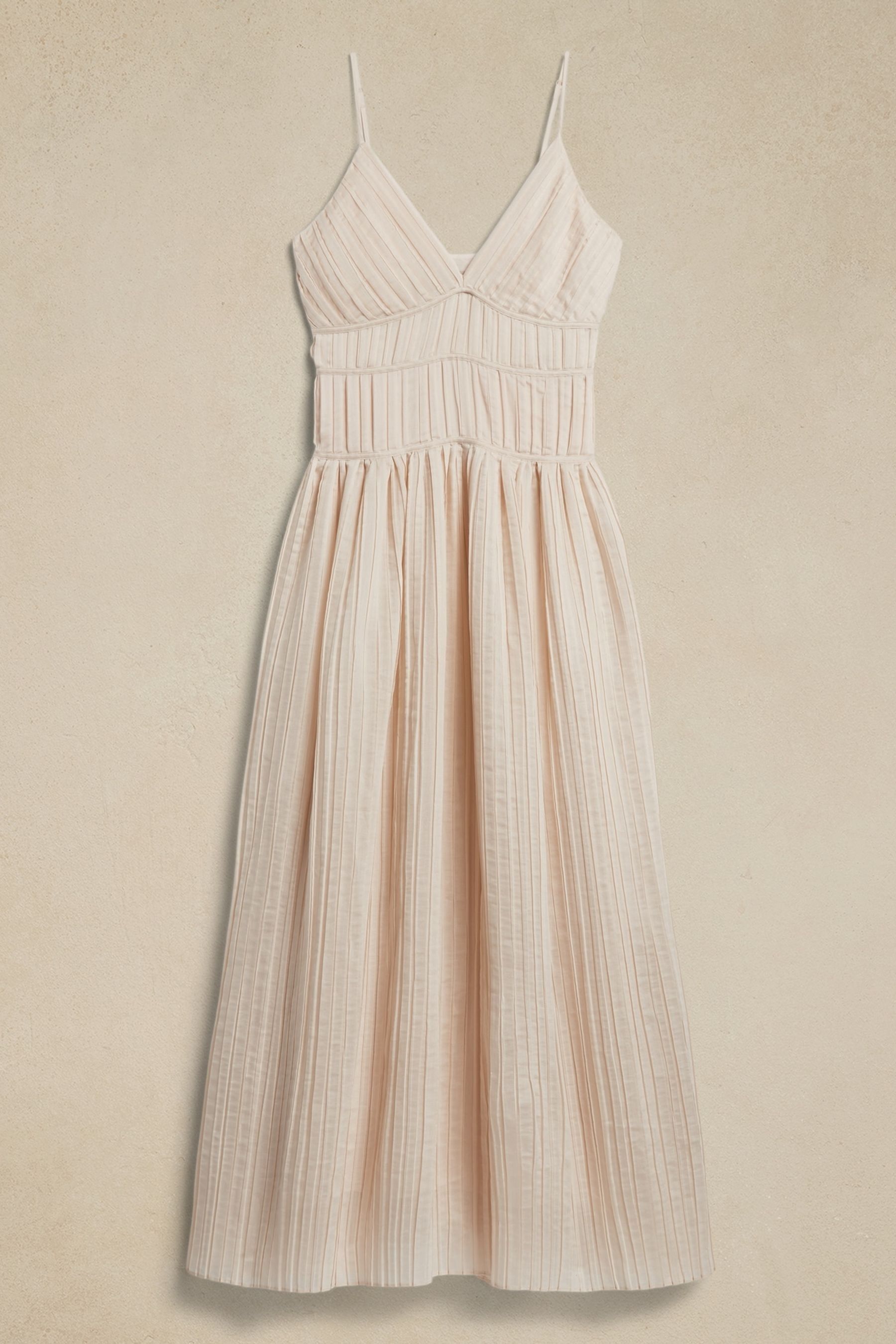 Banana Republic Beige Jacqui Pleated Maxi Dress - Image 1 of 1