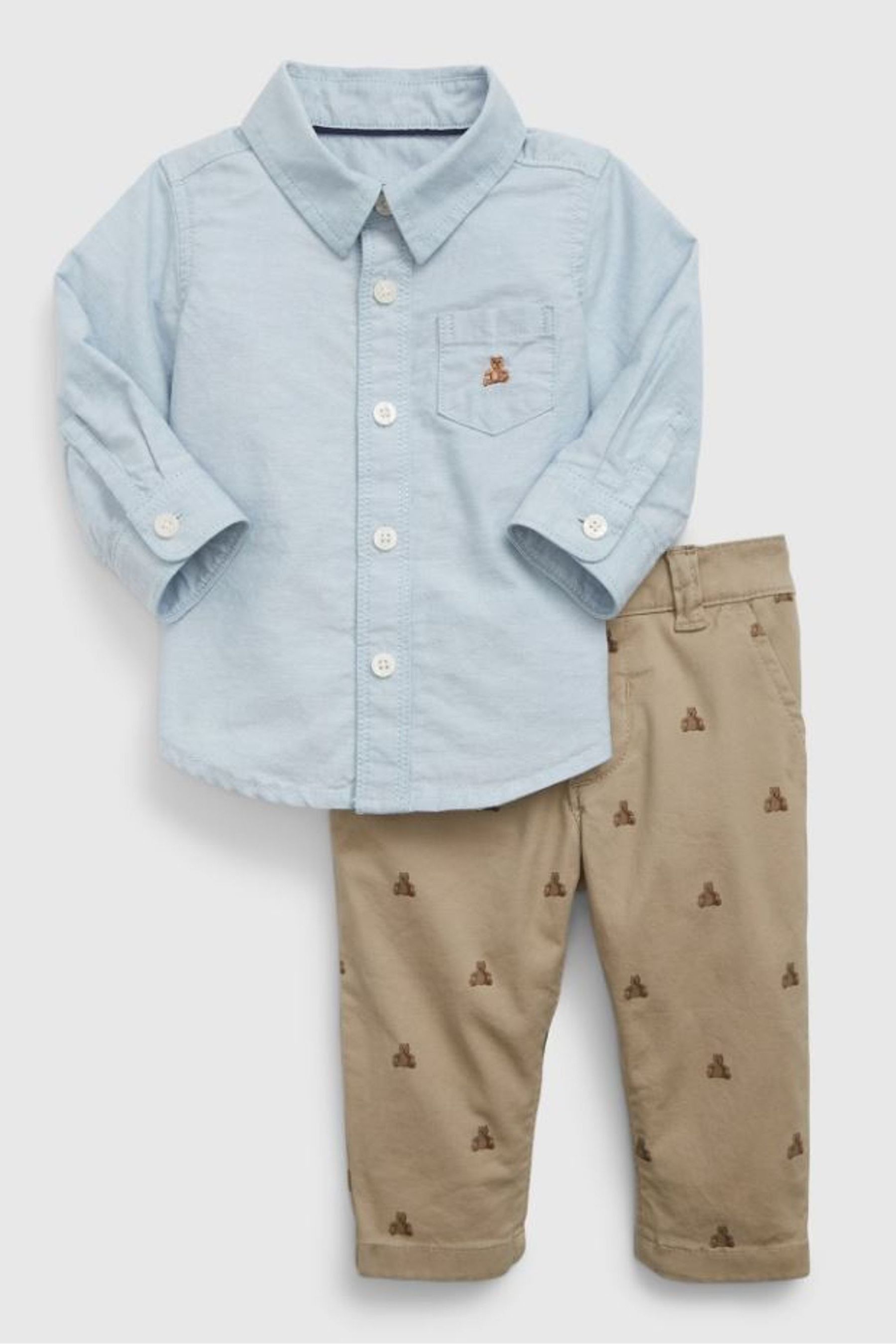 Blue Brannan Bear Long Sleeve Shirt Outfit Set - Image 1 of 1