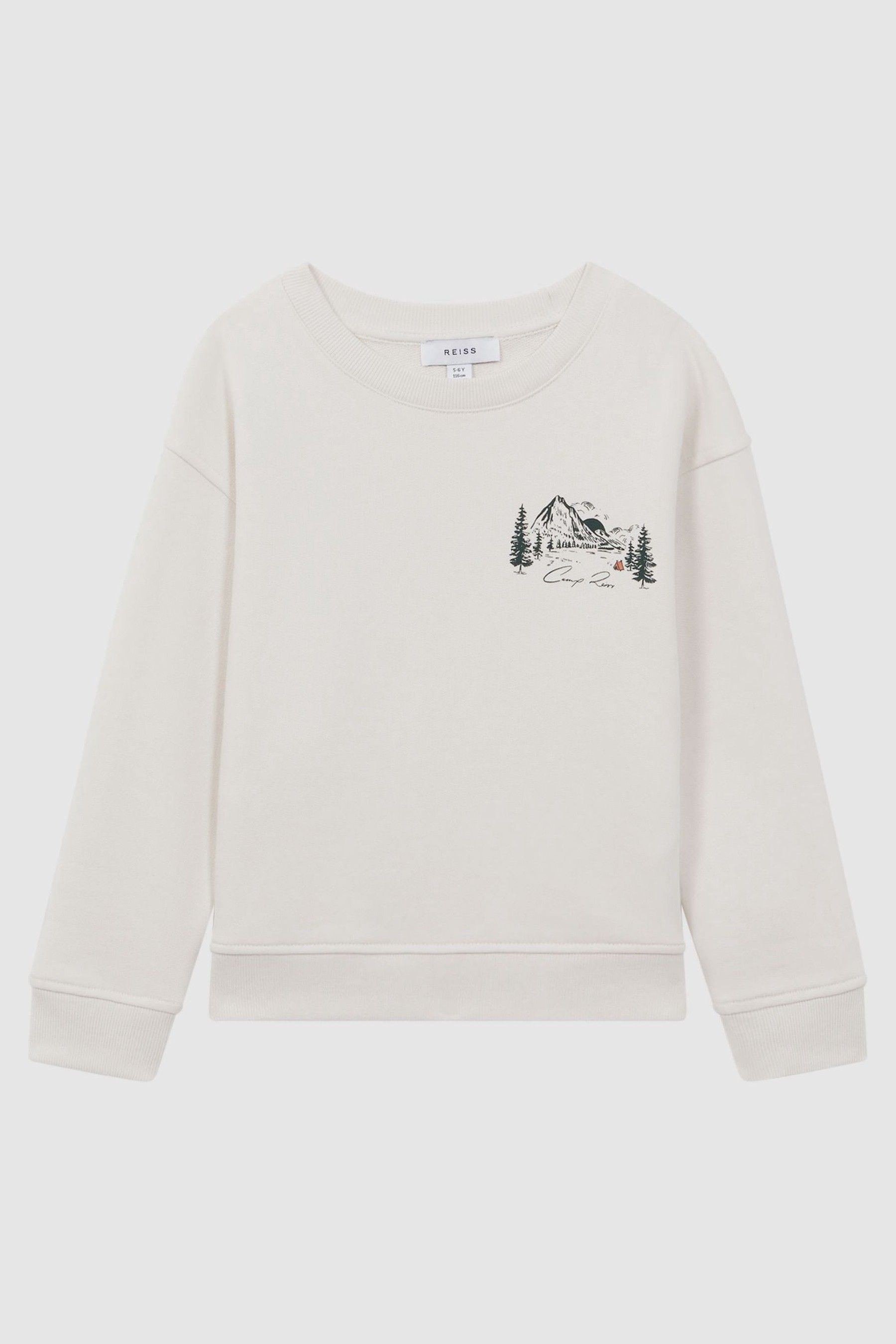 Junior Relaxed Cotton Motif Jumper in Ecru - Image 1 of 1