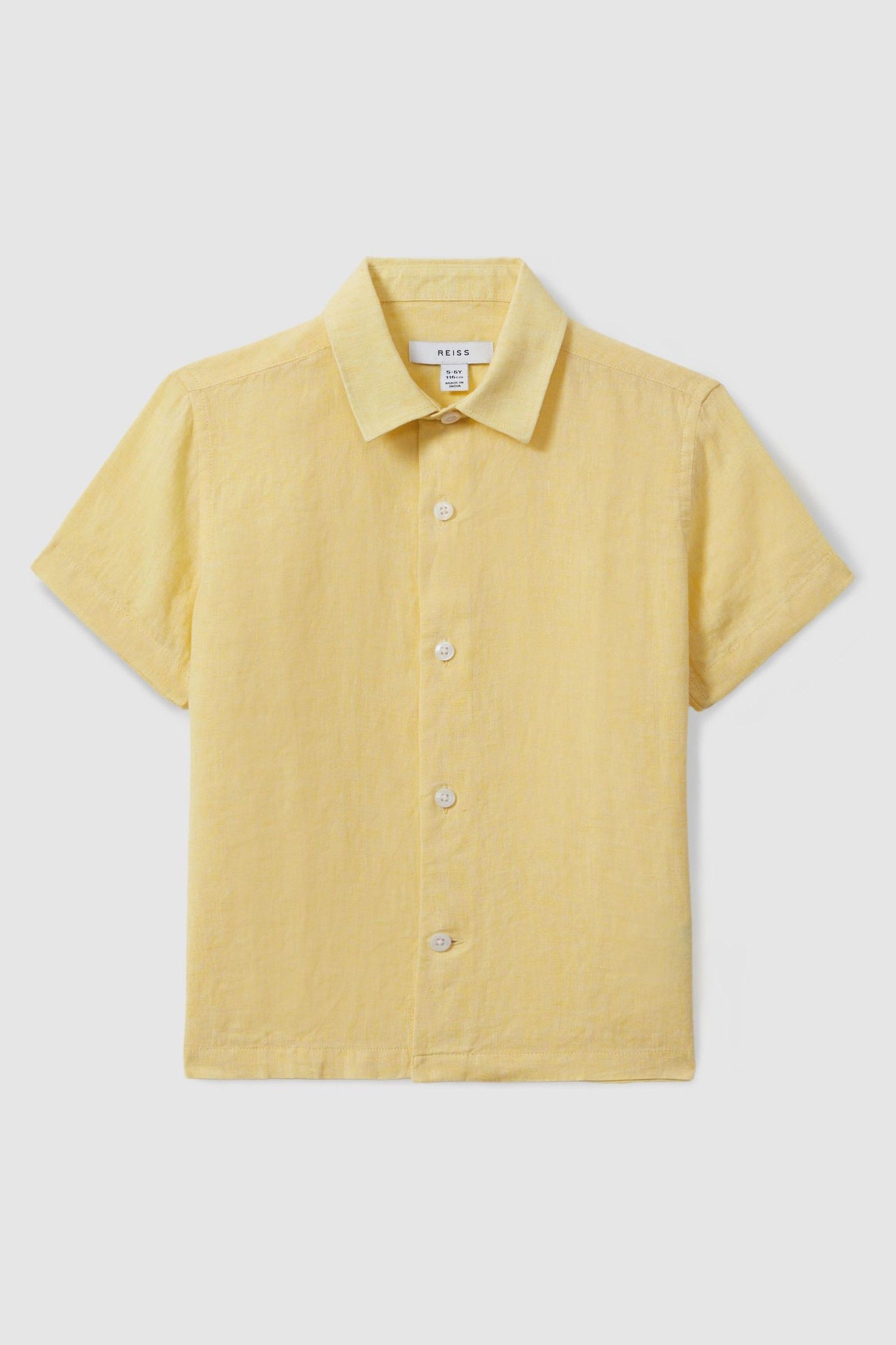 13-14 yrs Short Sleeve Linen Shirt in Melon - Image 1 of 1