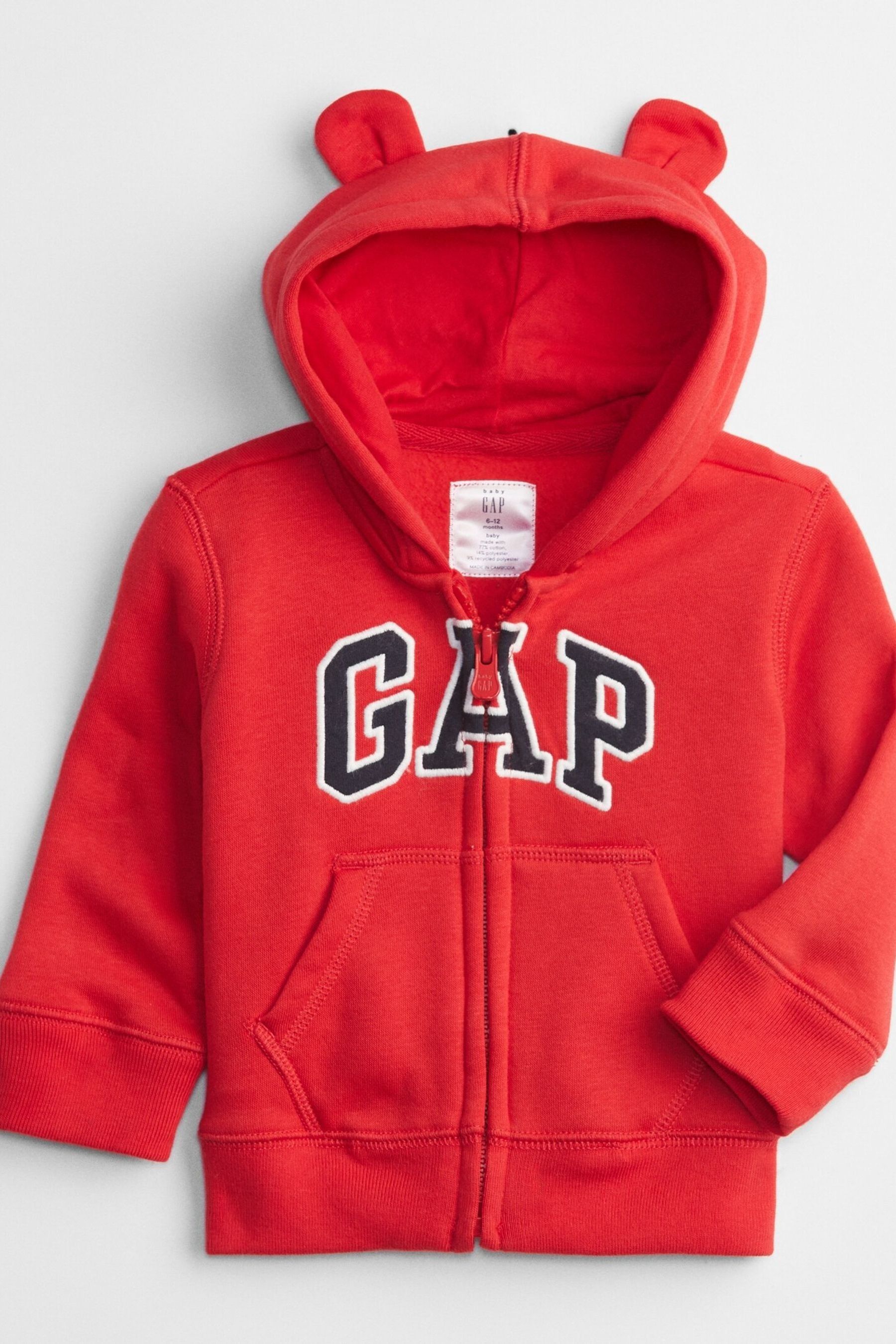Buy Red Logo Zip Up Hoodie (12mths5yrs) from the Gap online shop