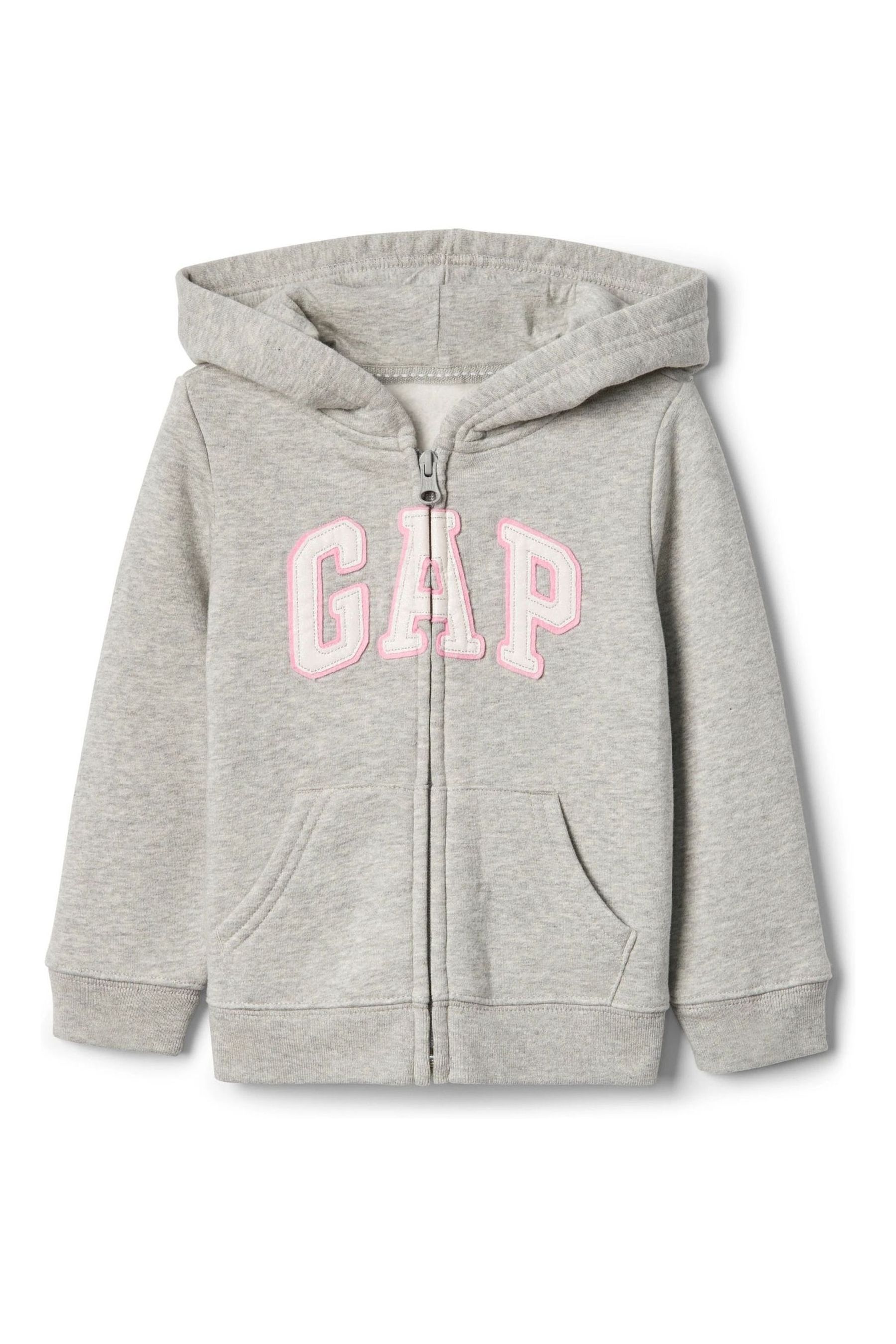 Light Grey Logo Zip Up Hoodie (Newborn-5yrs) - Image 1 of 1