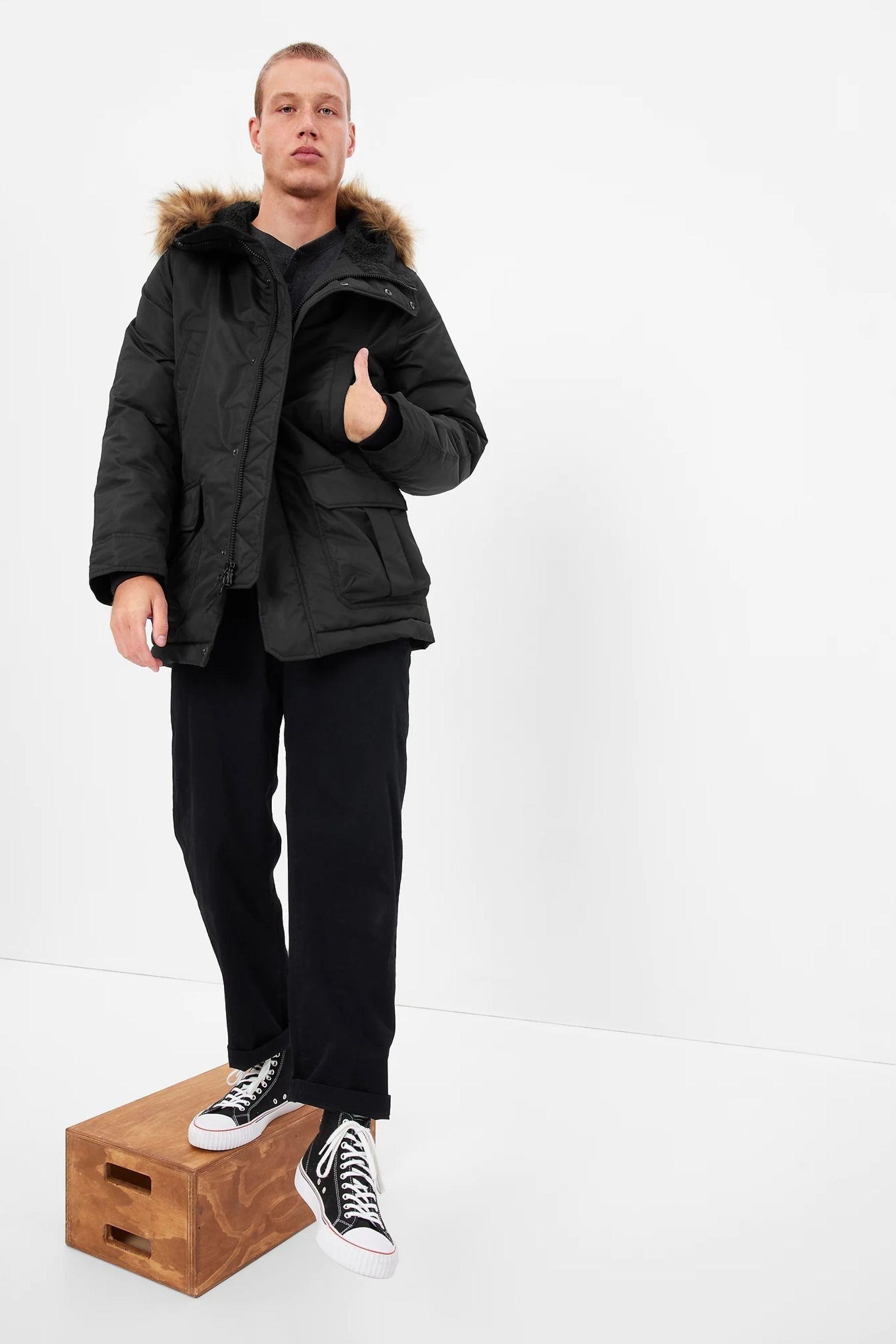 Black Heavyweight Parker Coat - Image 1 of 1