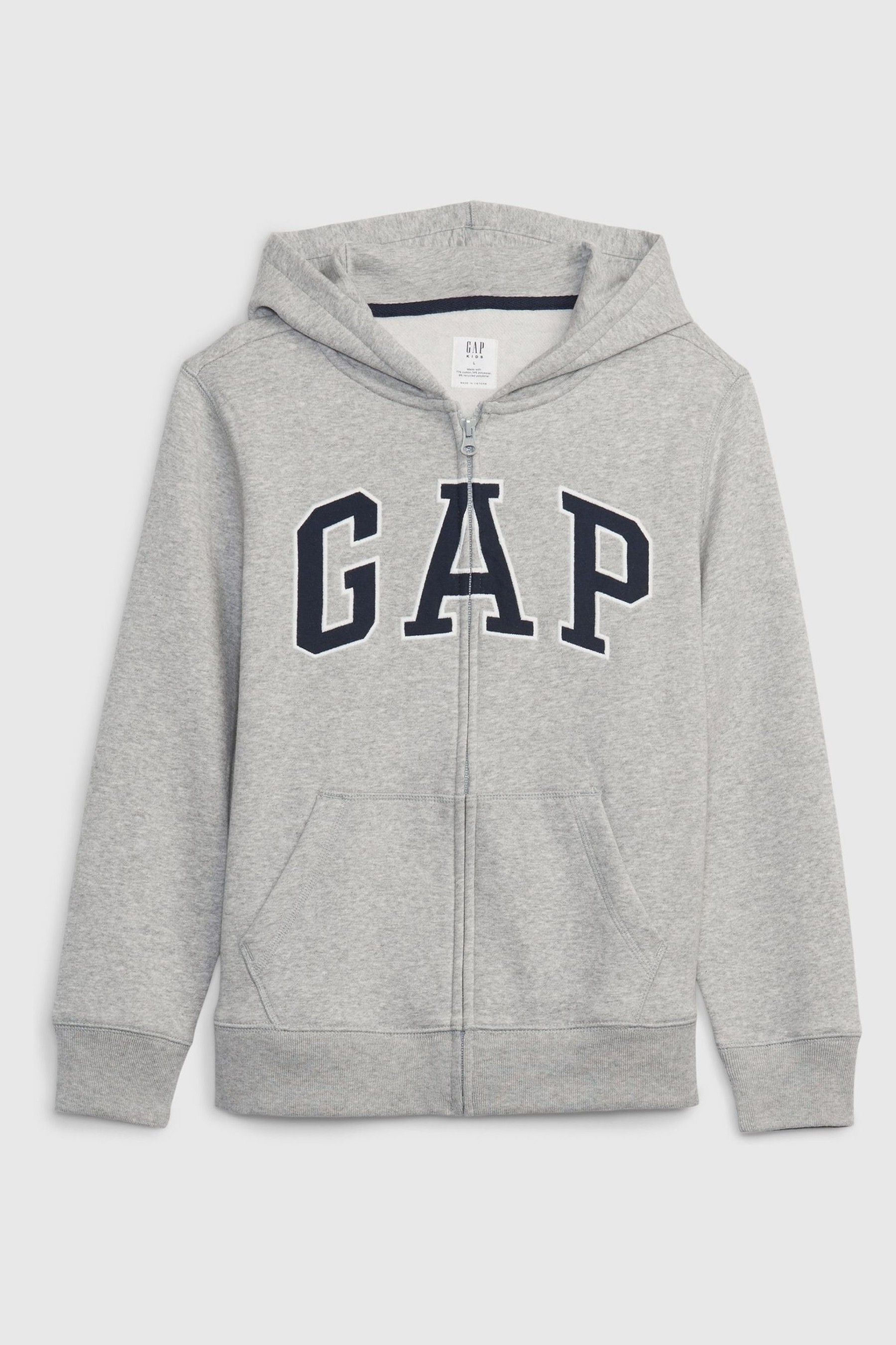 Grey Logo Zip Up Hoodie (4-13yrs) - Image 1 of 1