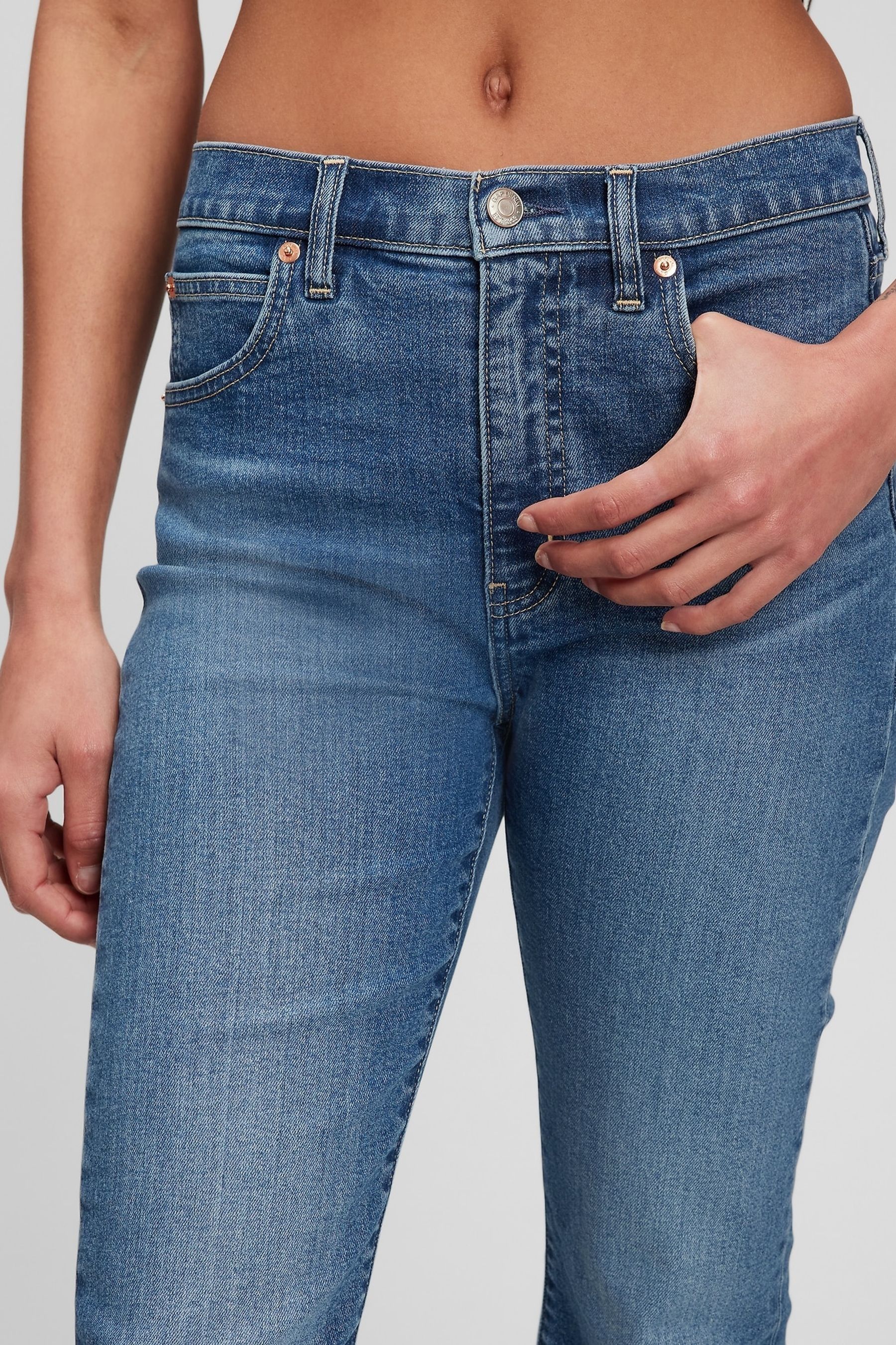 Buy Mid Wash Blue High Waisted Kick Fit Jeans from the Gap online shop