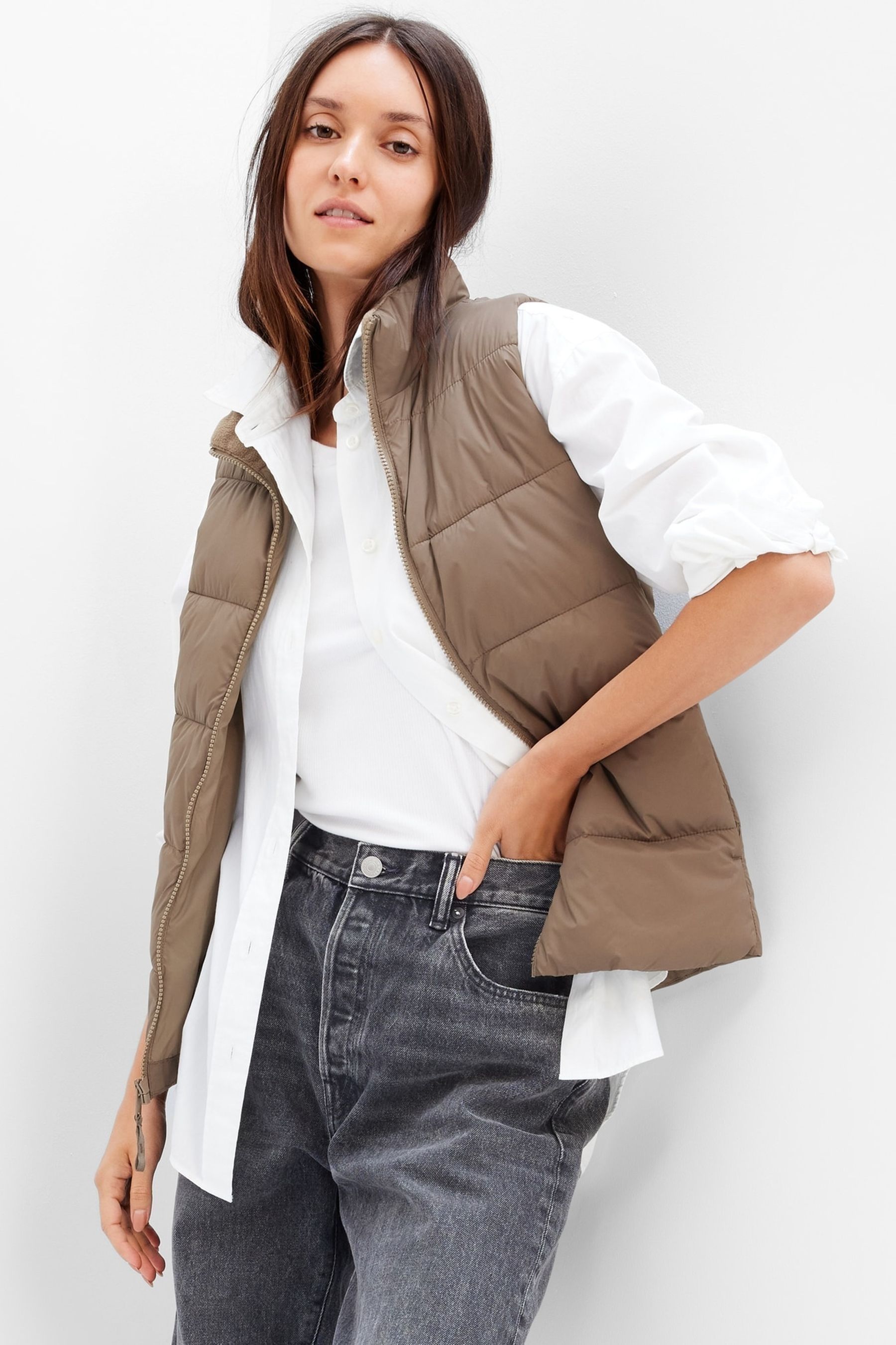 Buy Cold Control Puffer Gilet Vest from the Gap online shop