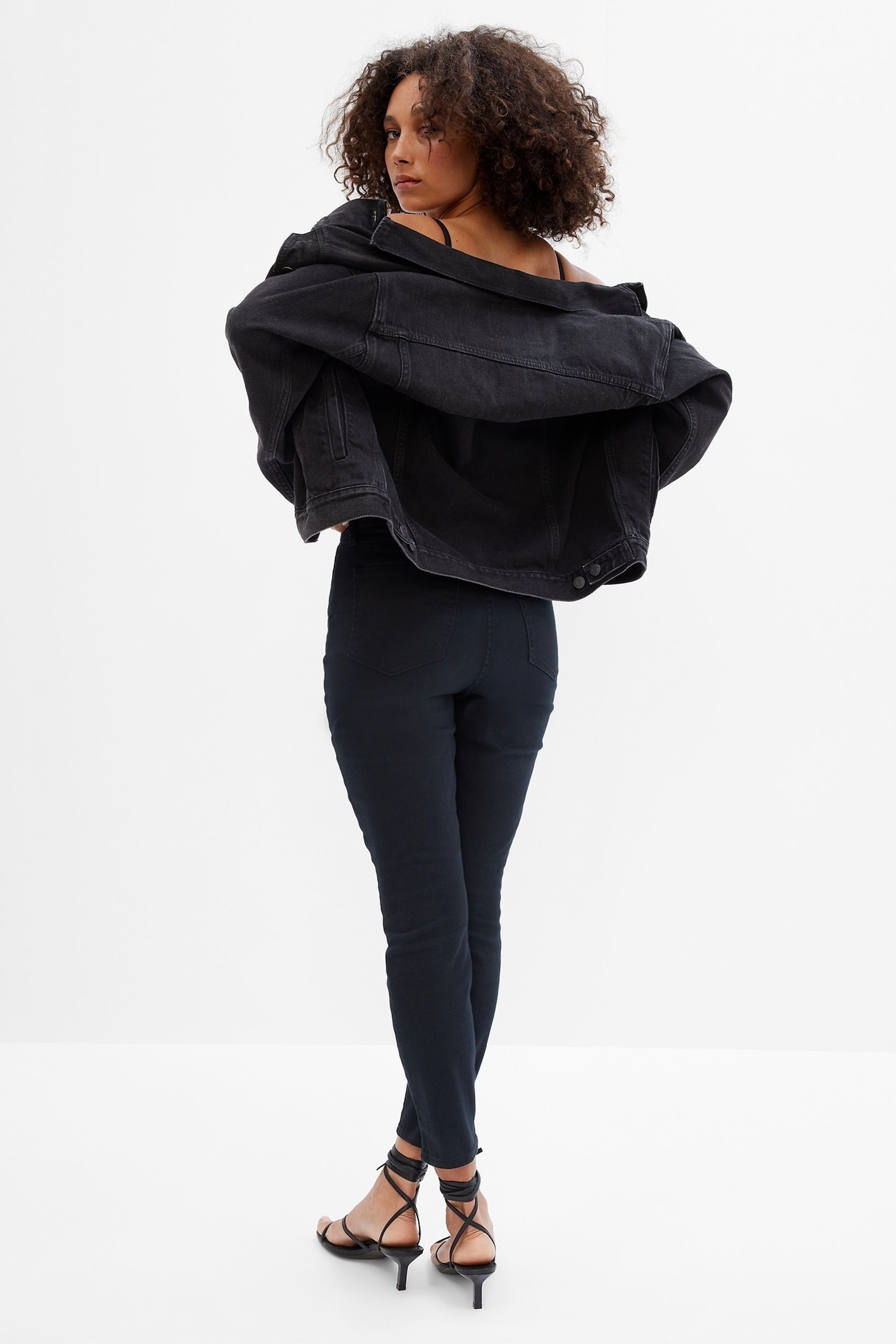 Buy Black Super Skinny Stretch High Waisted Jeggings from the Gap
