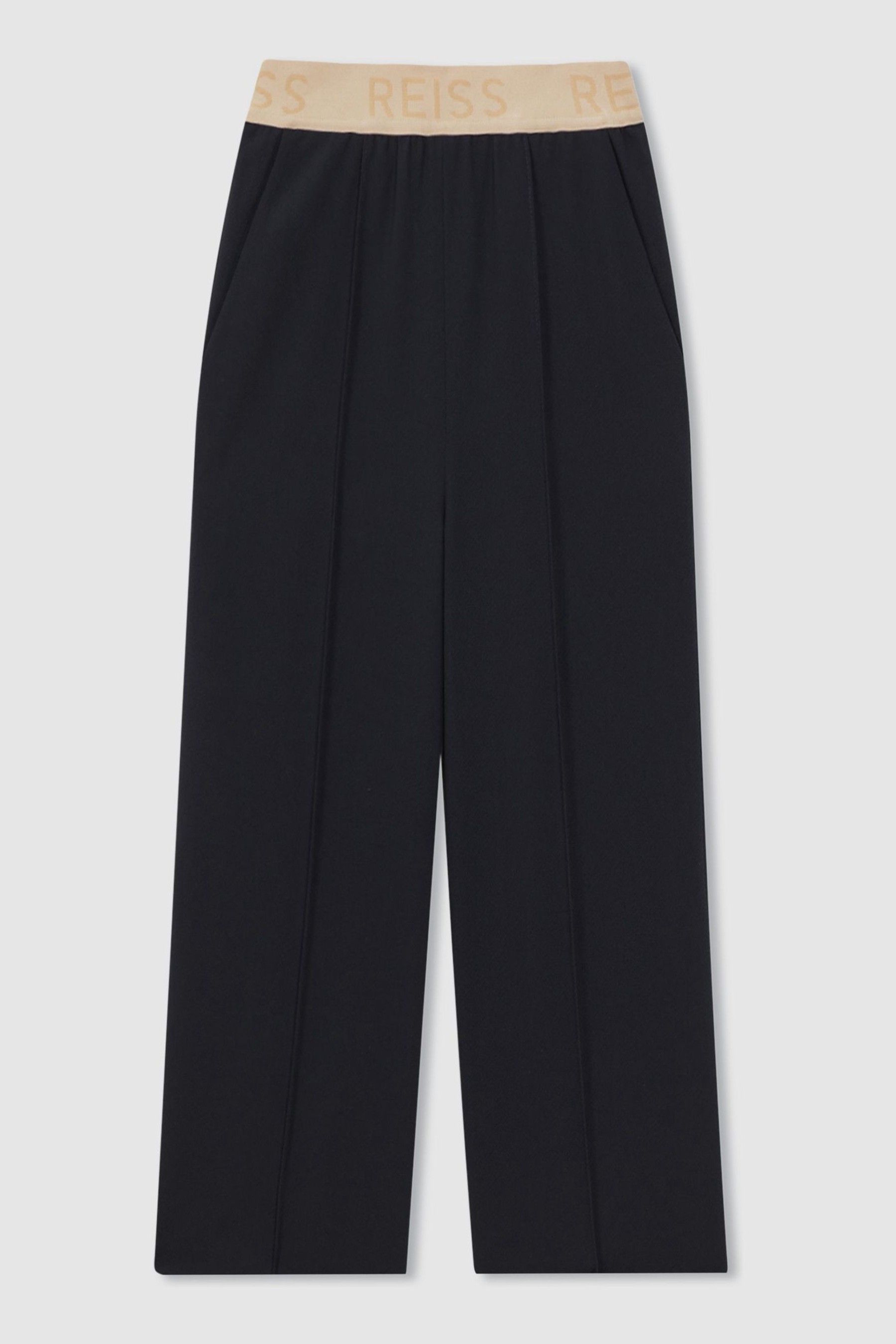 Junior Elasticated Wide Leg Trousers in Navy - Image 1 of 1