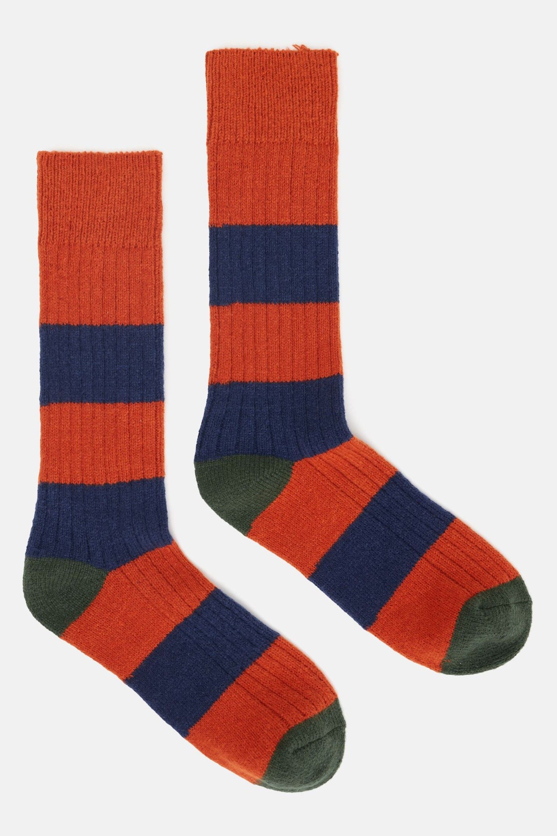 Men's Gibson Orange/Navy Cosy Striped Socks - Image 1 of 1