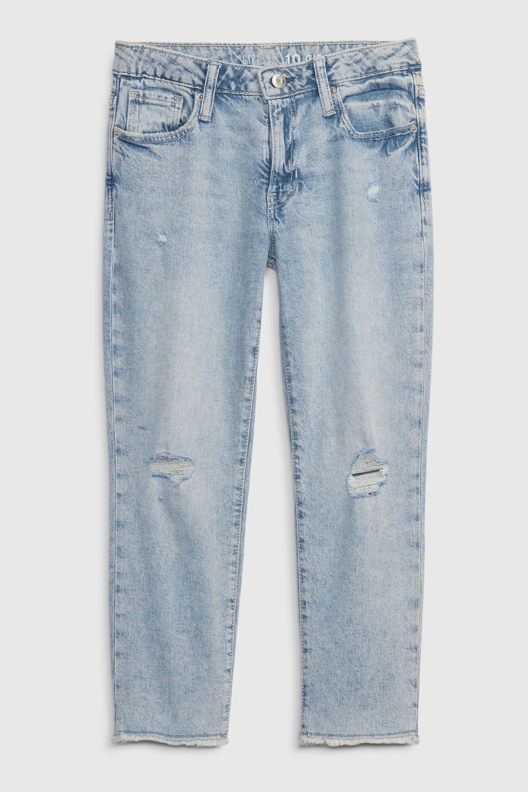 Vintage Wash Blue Distressed Girlfriend Jeans (5-16yrs) - Image 1 of 1