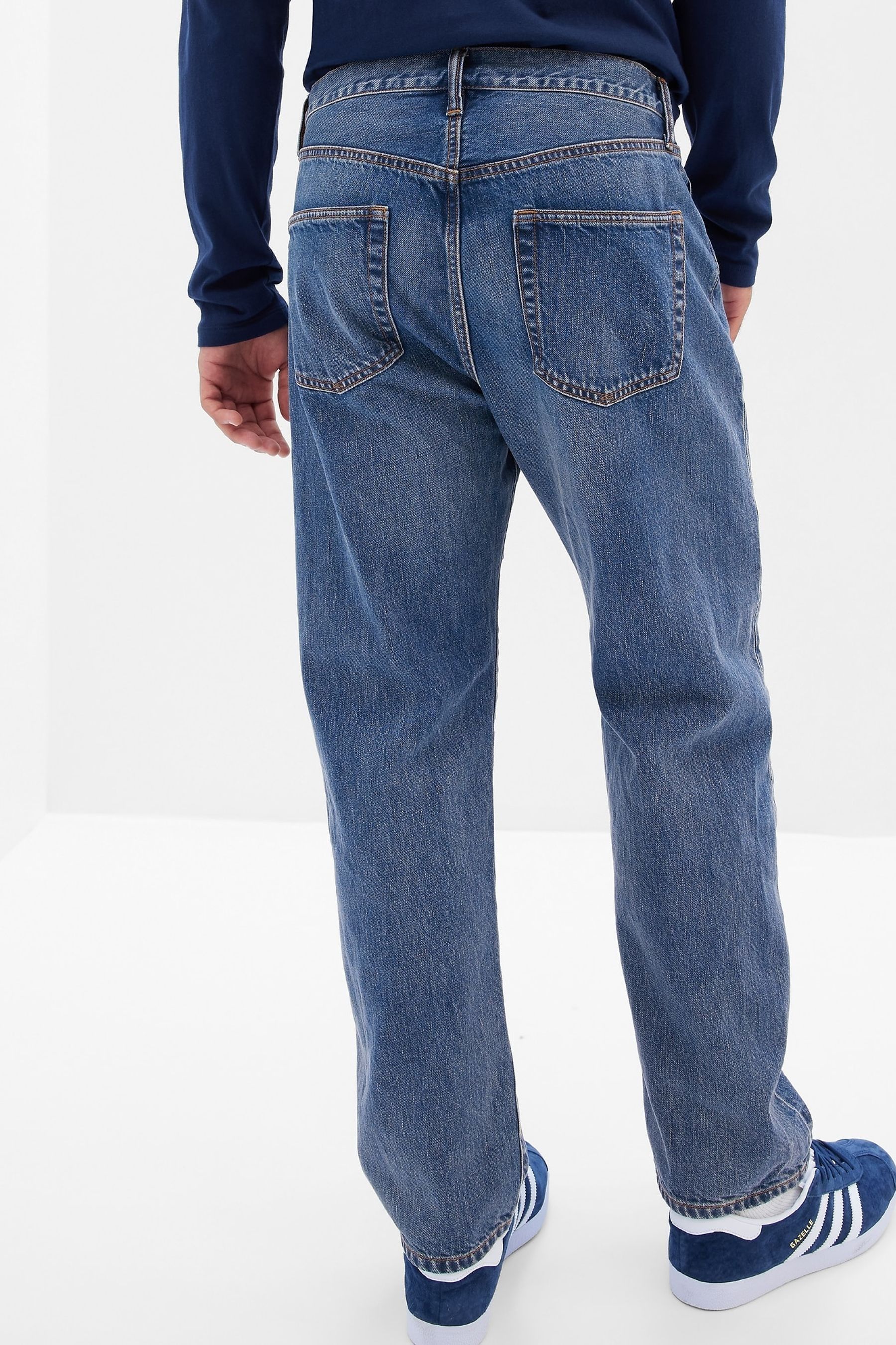 Buy Mid Wash Blue Straight Jeans From The Gap Online Shop