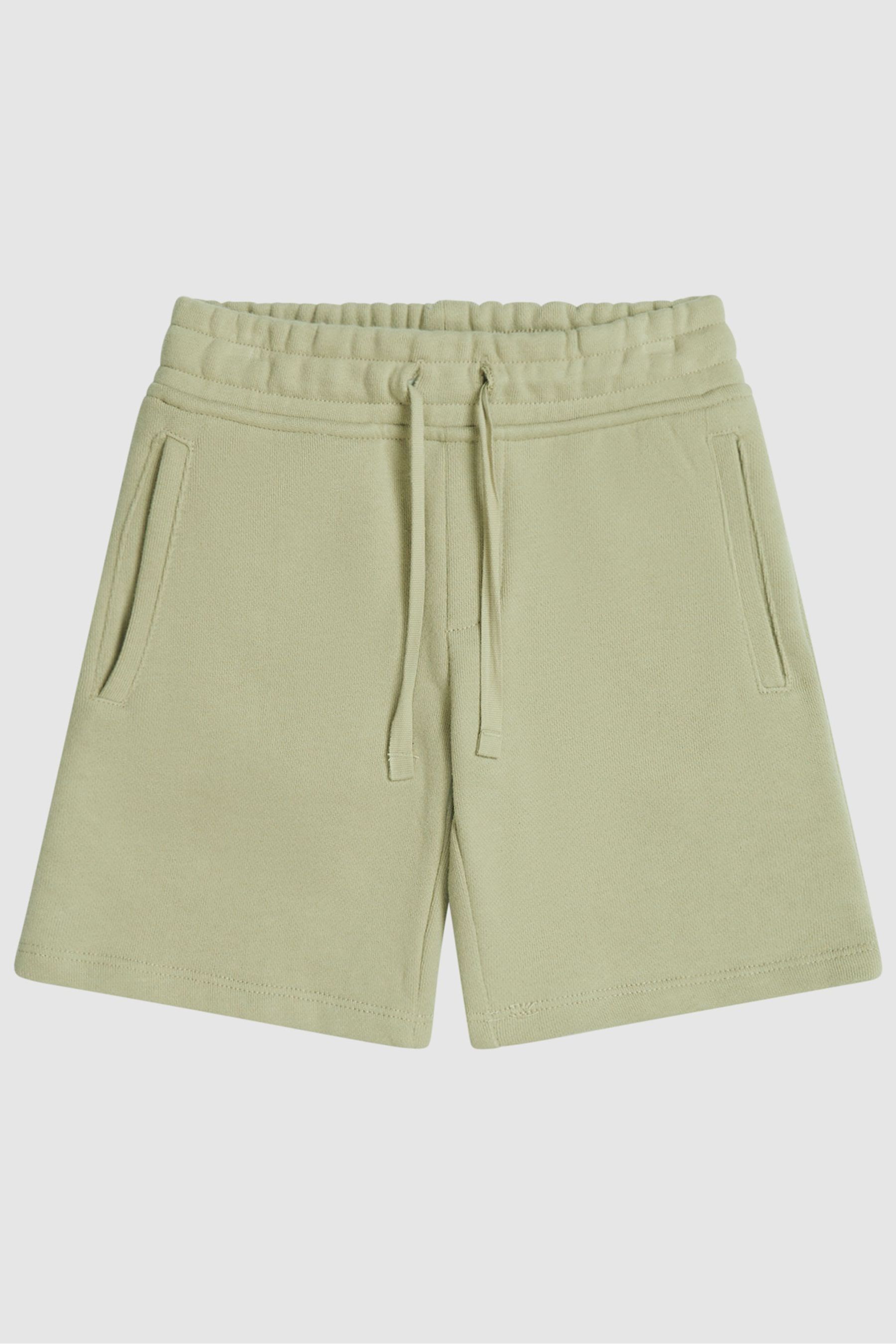 Drawstring Jersey Shorts in Sage - Image 1 of 1