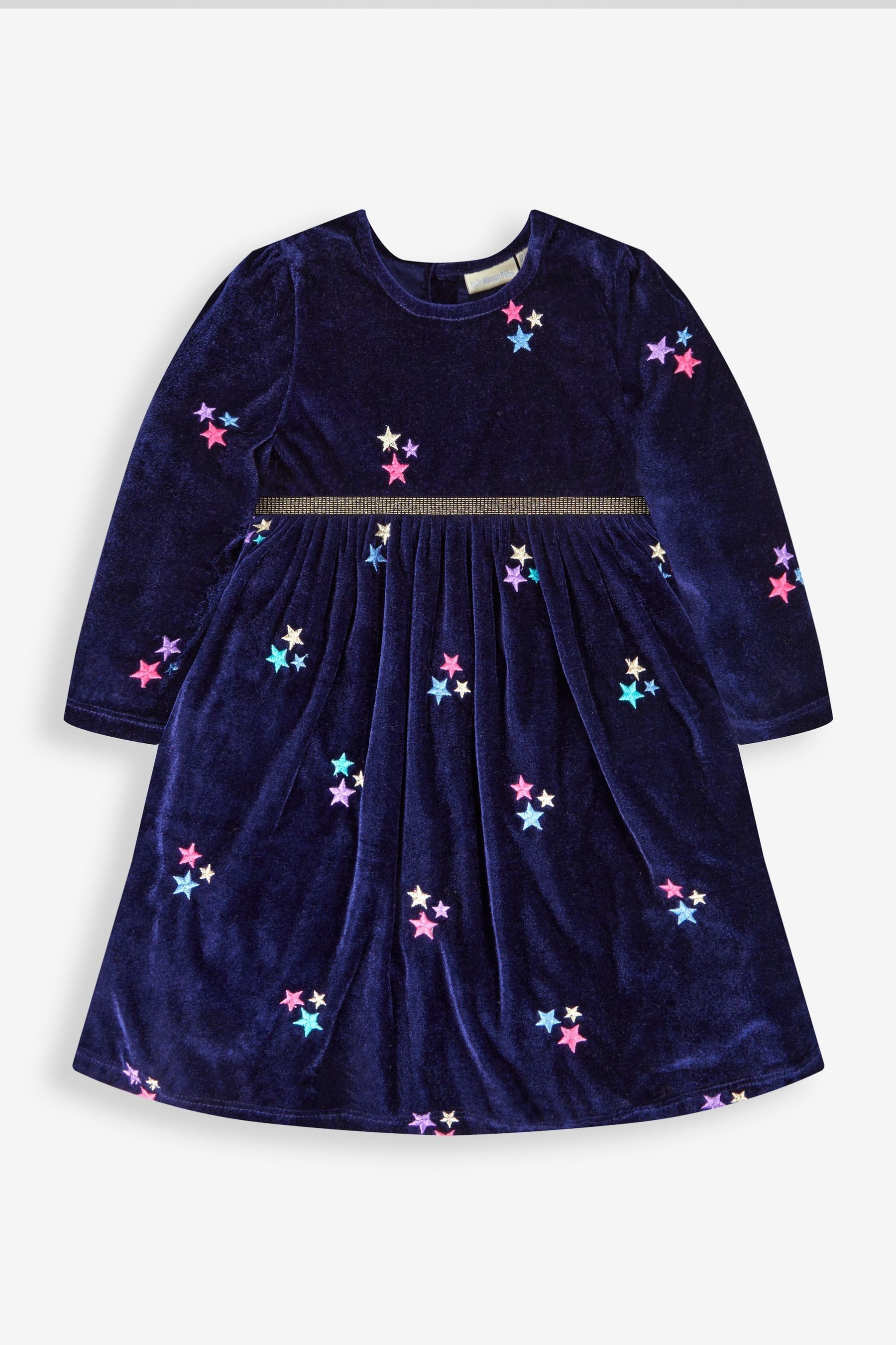 Navy Star Embroidered Velour Party Dress - Image 1 of 1