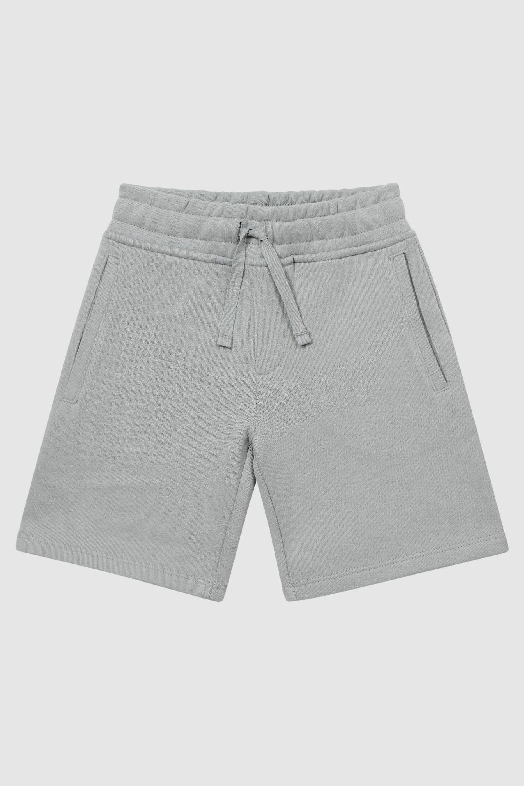 Drawstring Jersey Shorts in Dusty Blue - Image 1 of 1