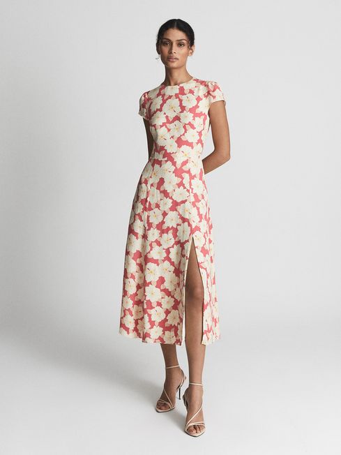 dresses reiss Macey Height 5ft 9 / 175cm Reiss Womens Coral LIVIA PRINTED