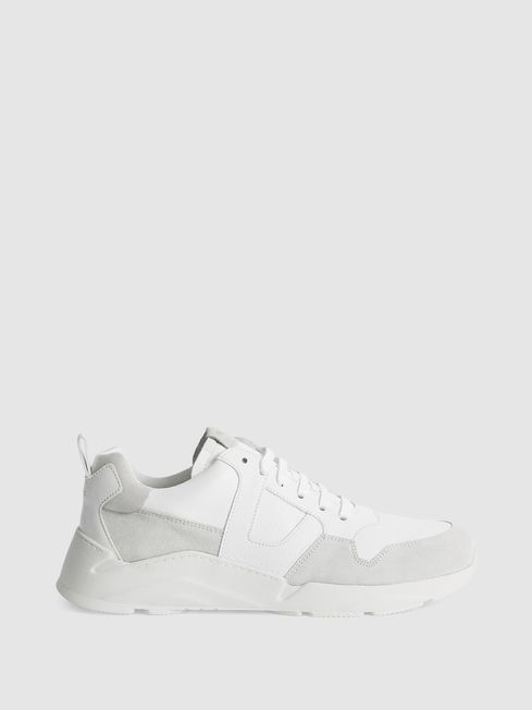 Leather Trainers in White - REISS