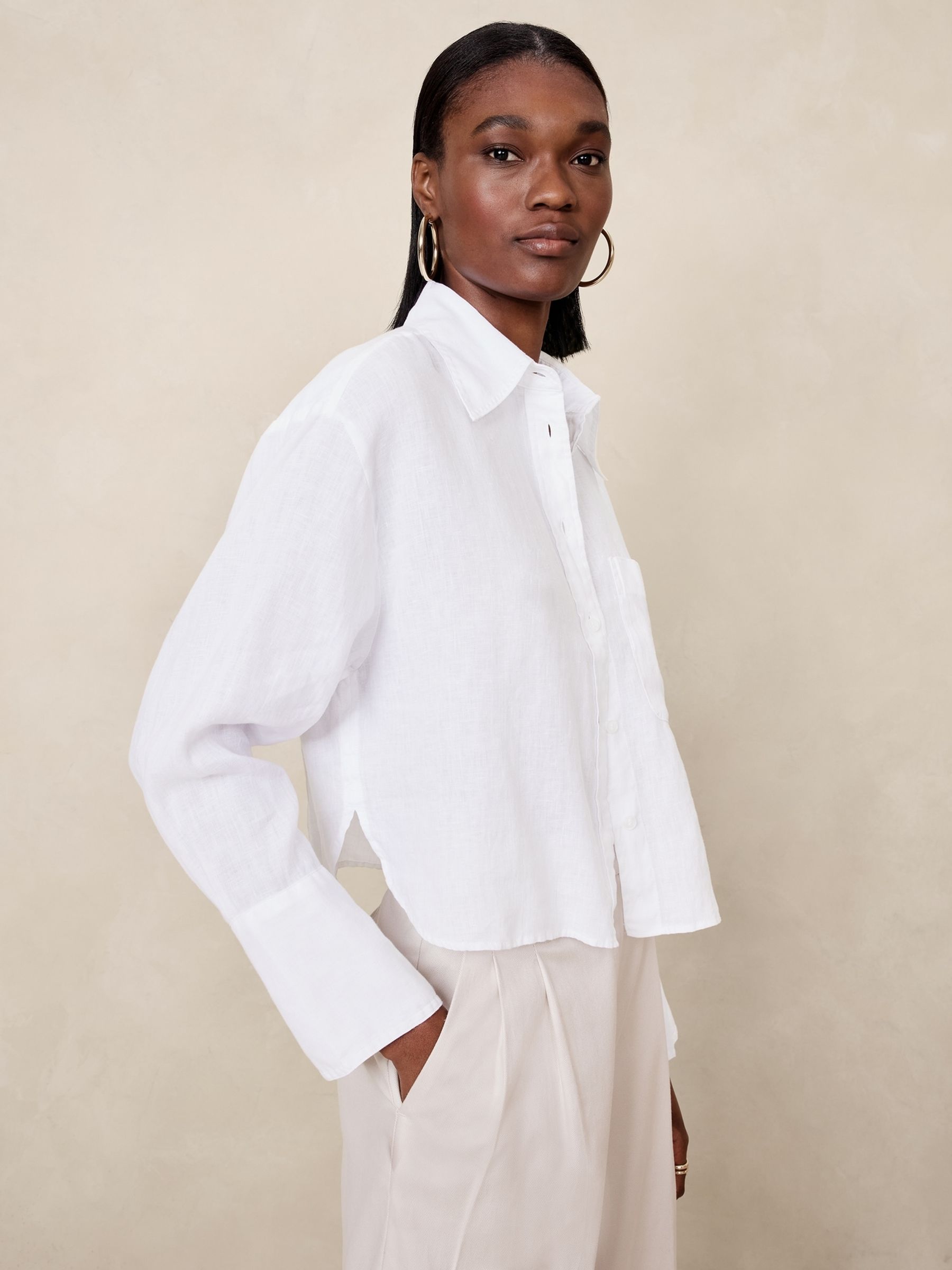 Banana republic white shirt dress shop