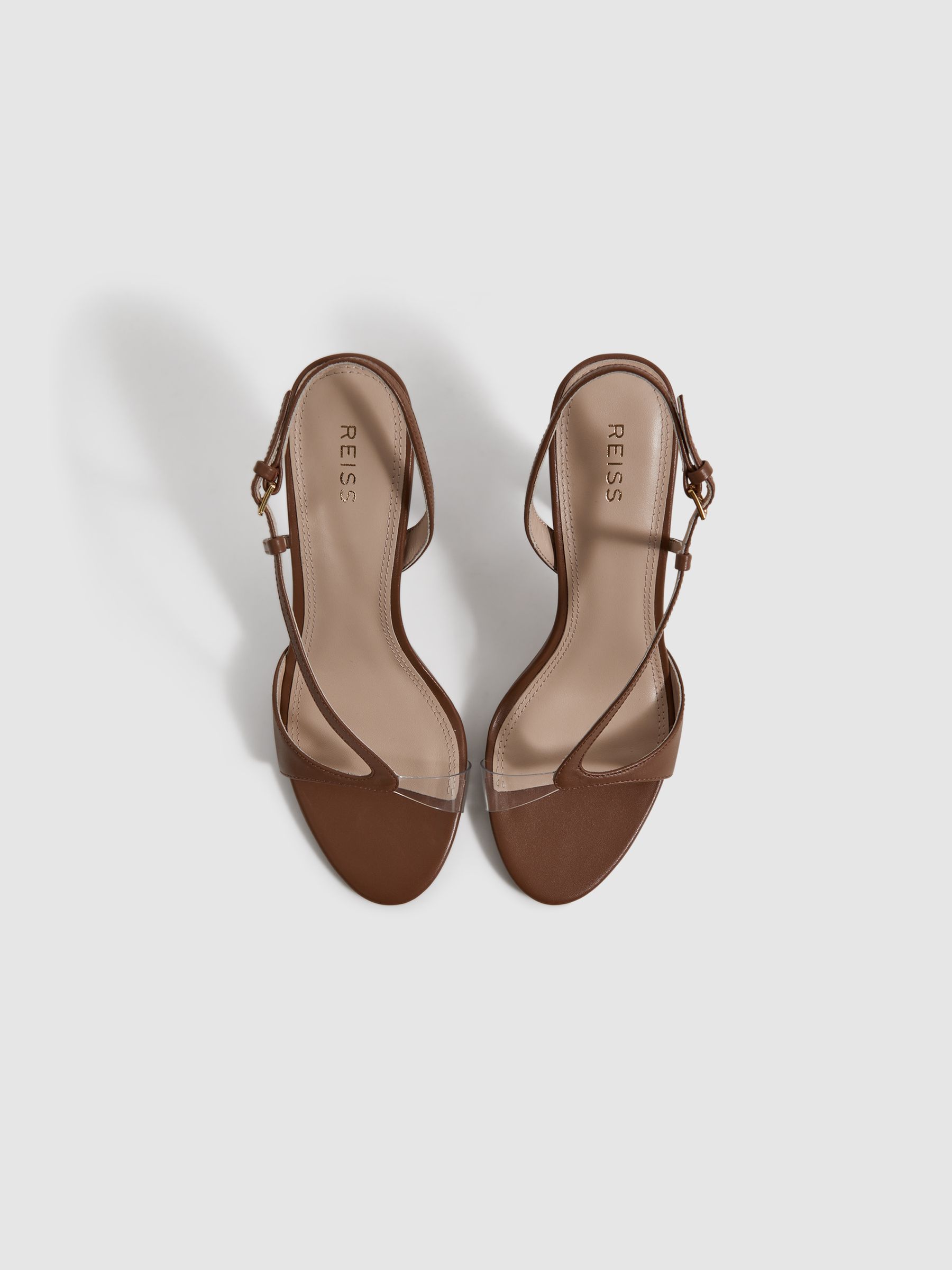 Tan clear heels discount
