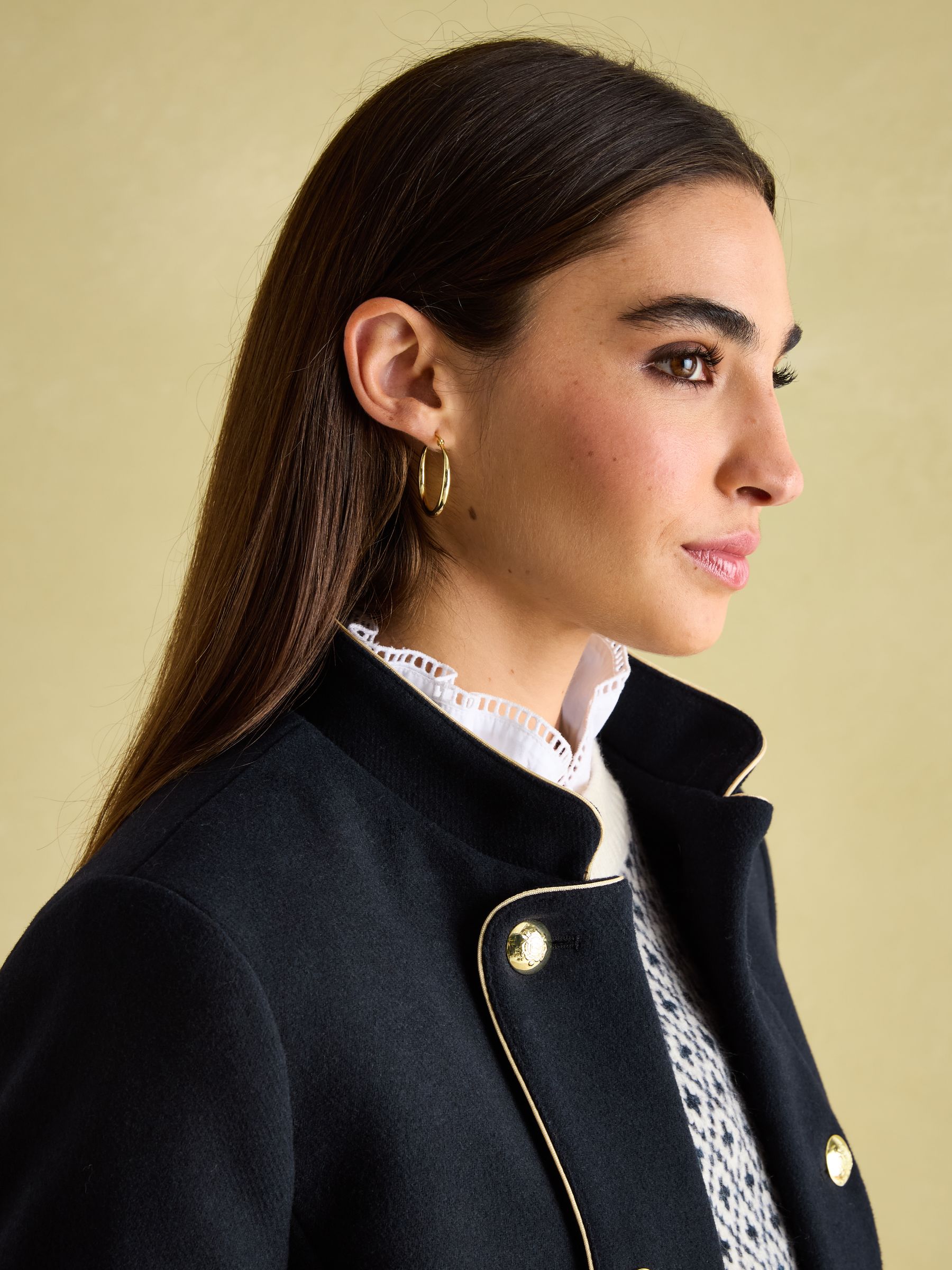 Buy Joules Hazelmere Navy Wool Blend Band Jacket from the Joules online shop