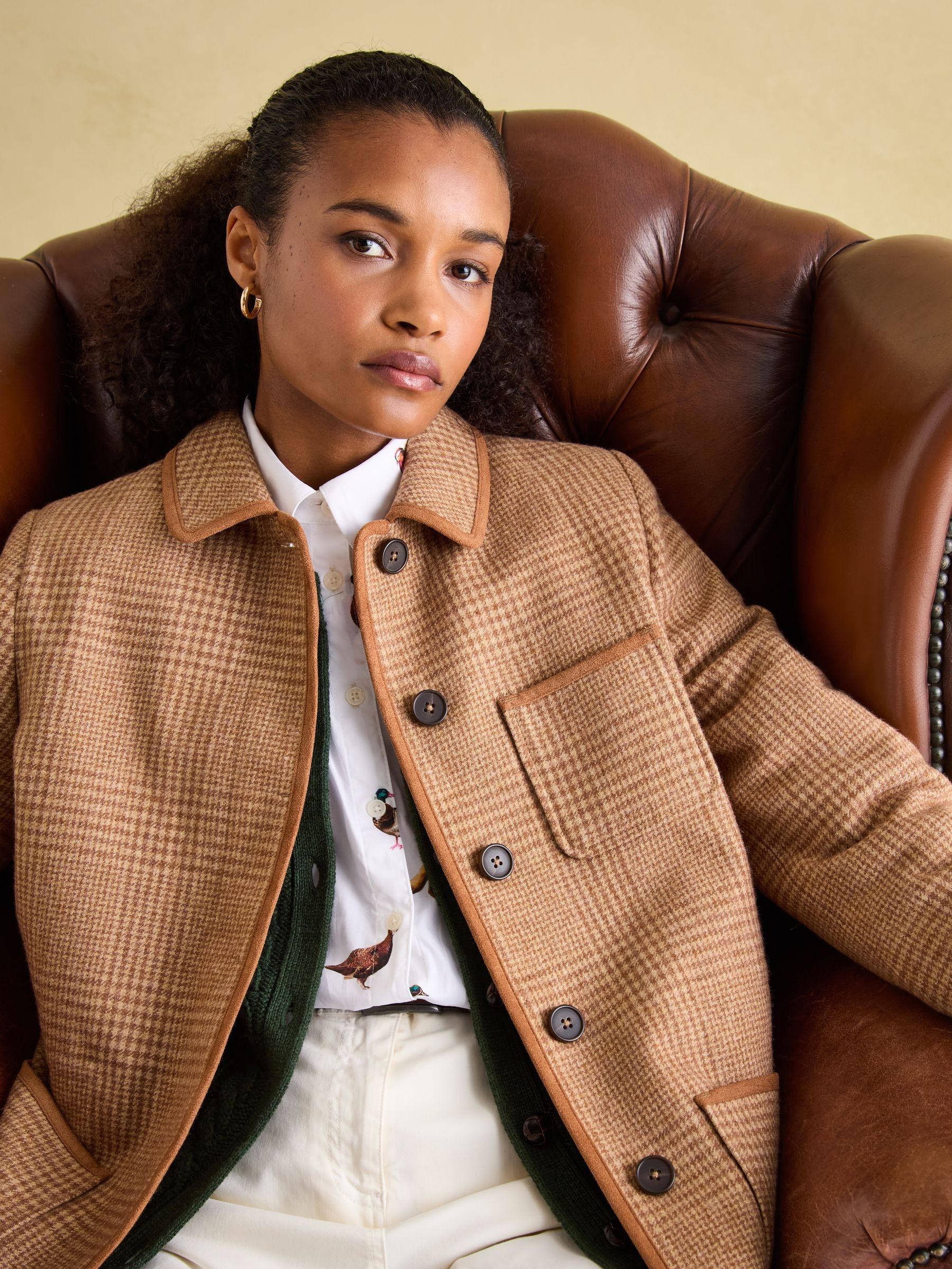 Tweed check coat on sale