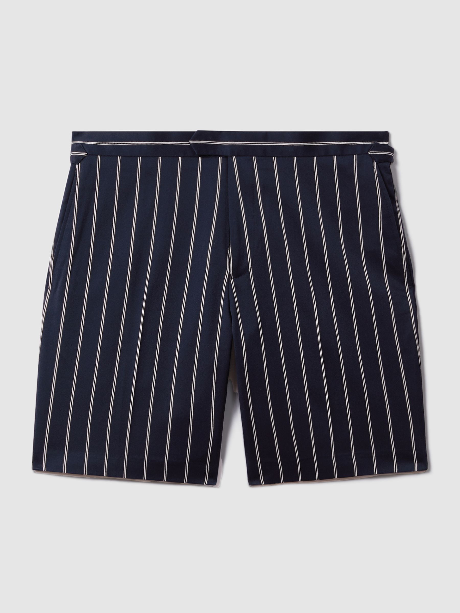 Navy striped shorts shop