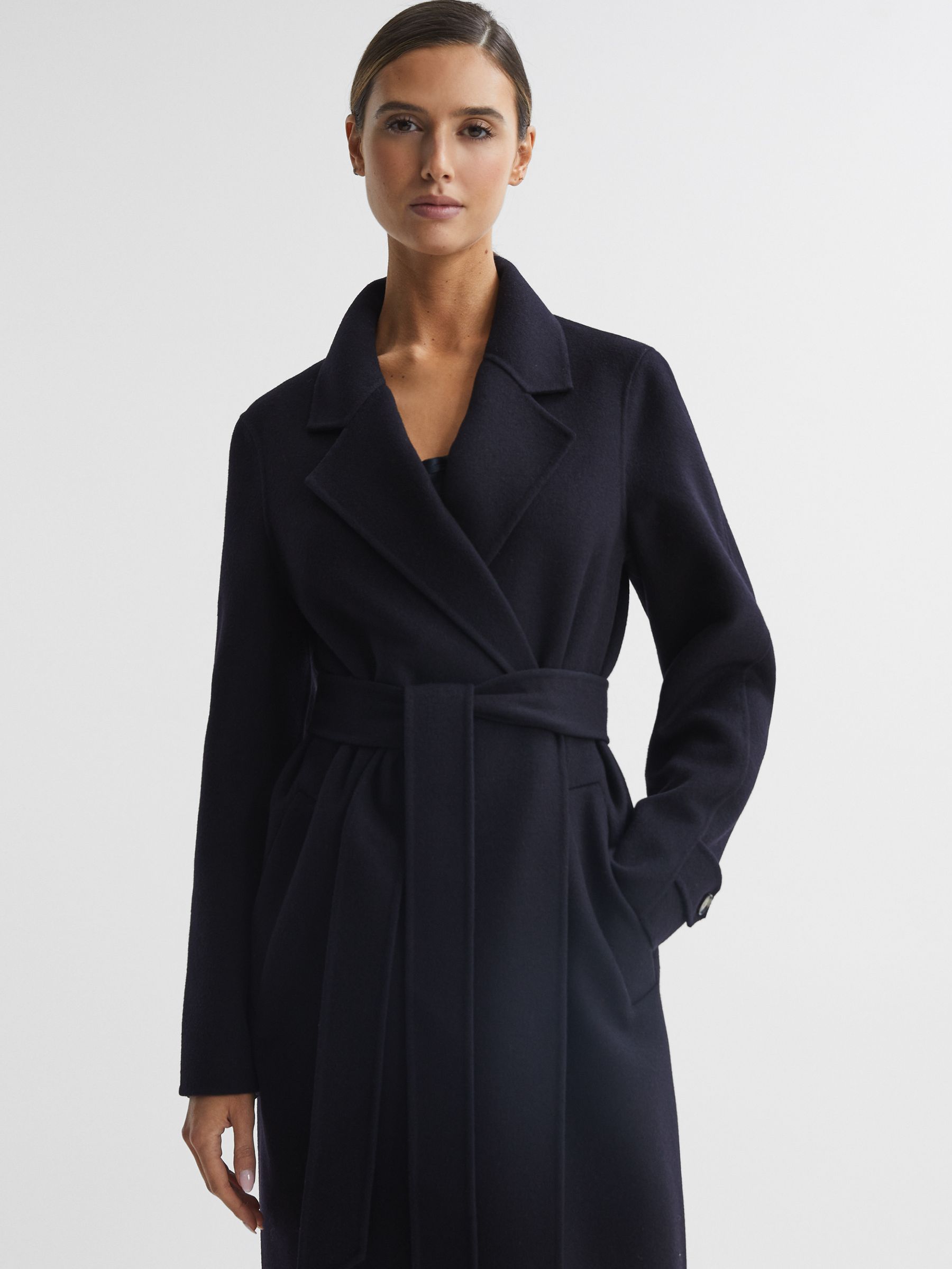 Reiss vincent wool belted overcoat on sale