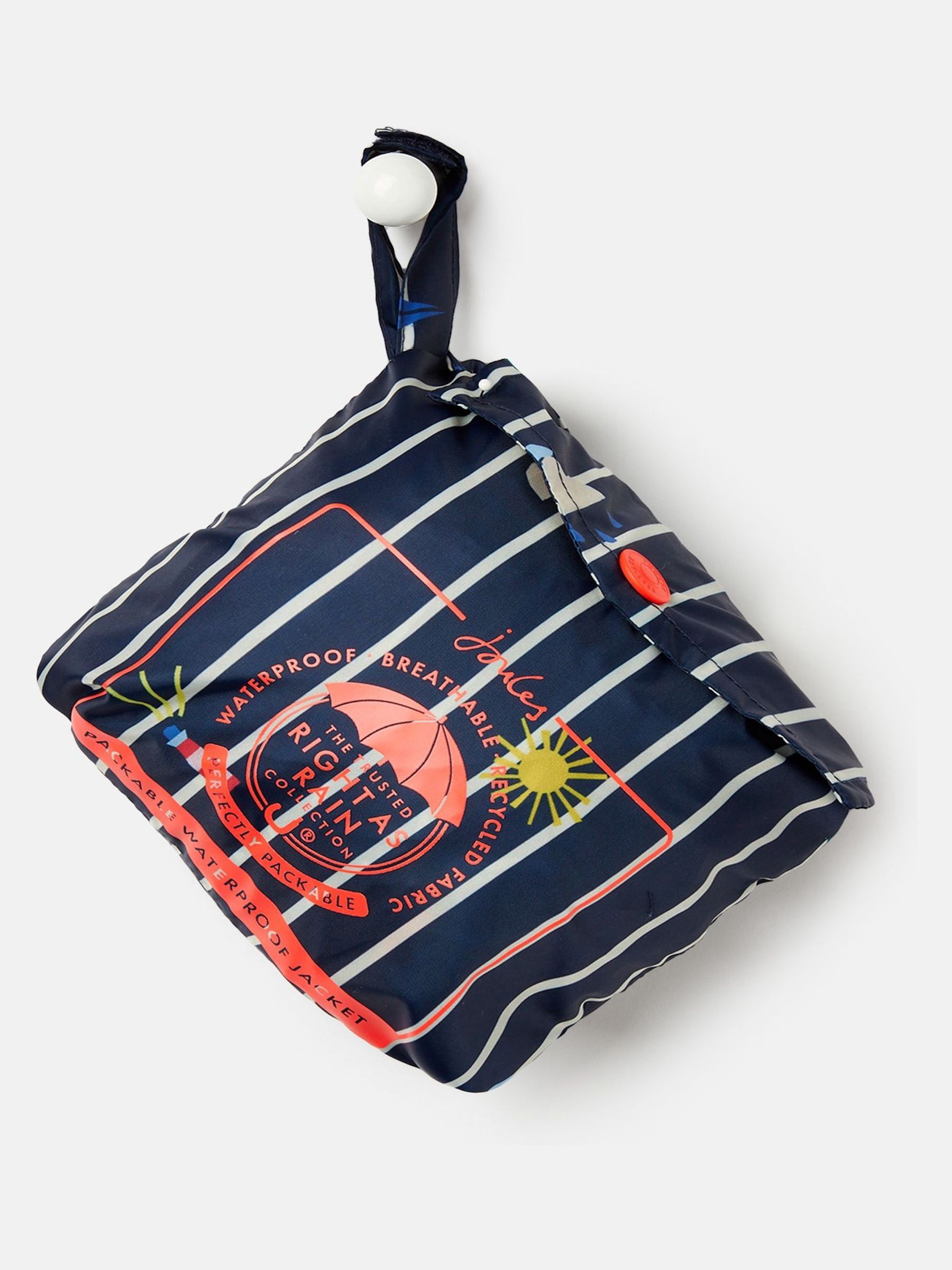 Buy Joules Go Lightly Blue Waterproof Lightweight Packable Rain Mac from the Joules online shop