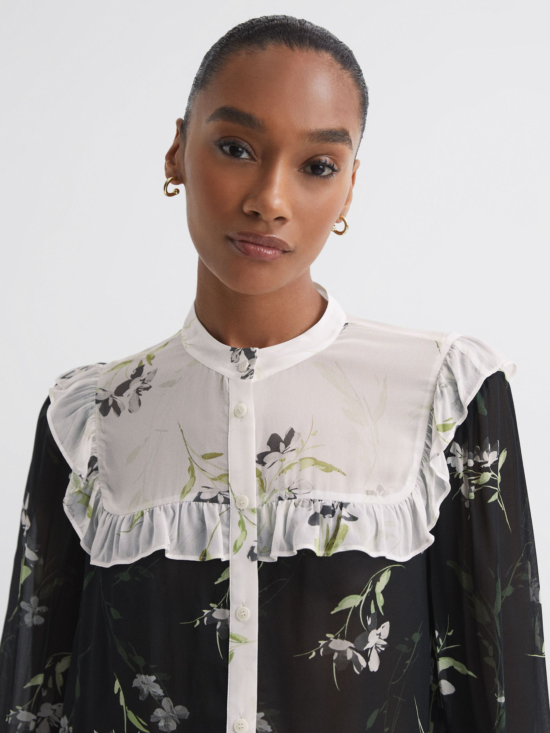 Sheer floral top outlet