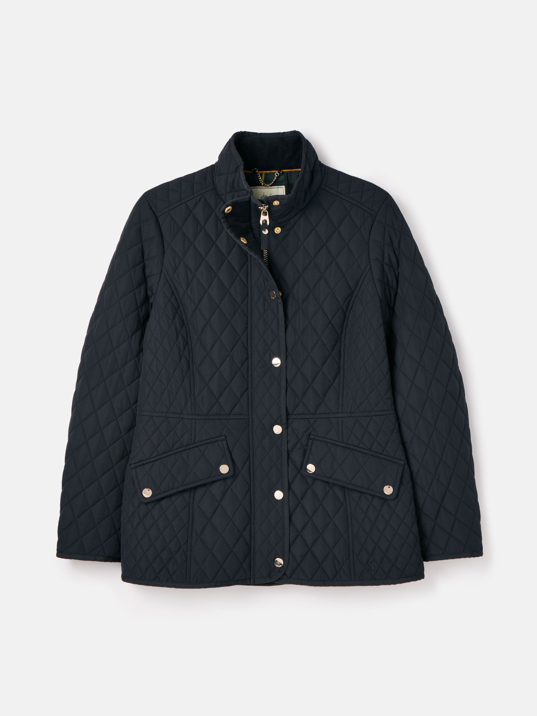 Allendale Navy Blue Showerproof Diamond Quilted Coat Joules