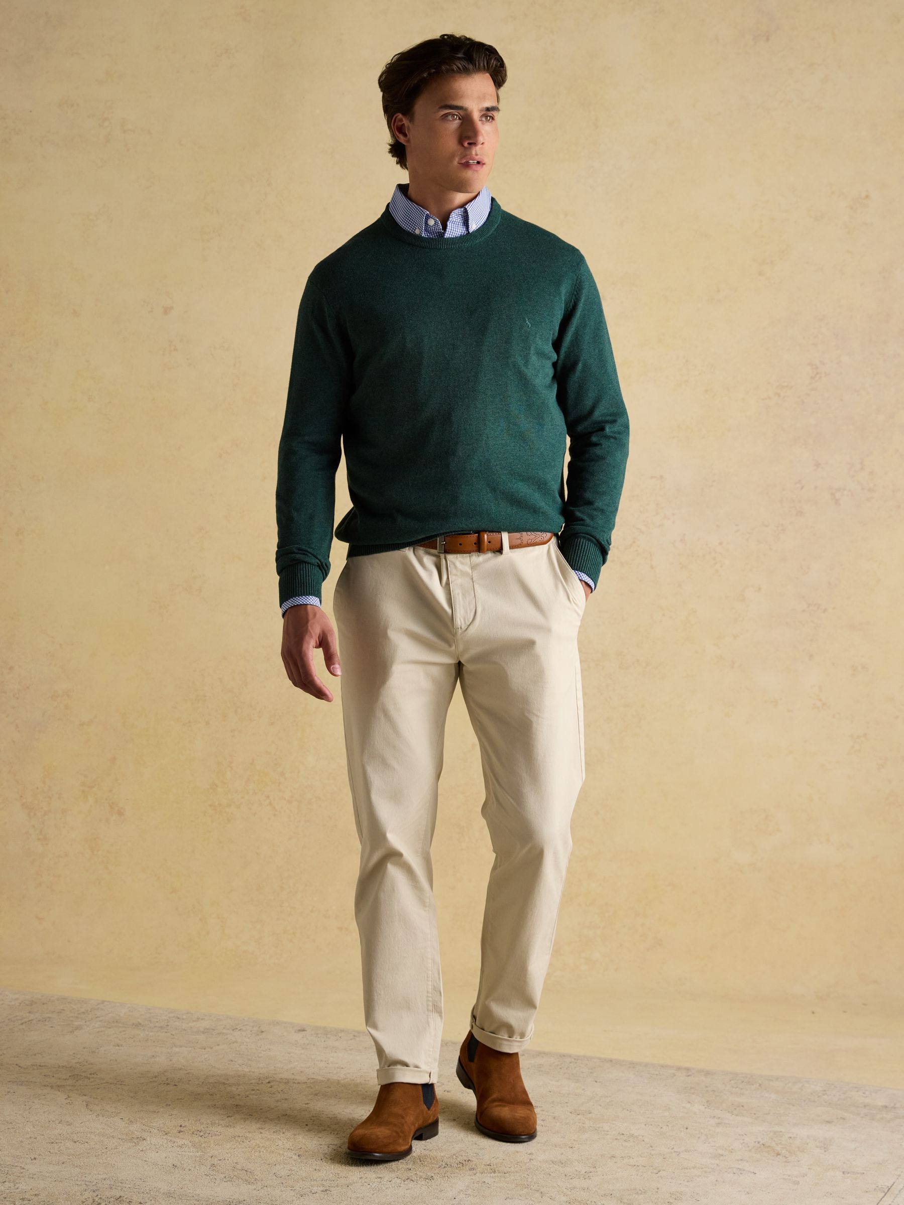 Buy Joules Jarvis Dark Green Crew Neck Knitted Jumper from the Joules online shop