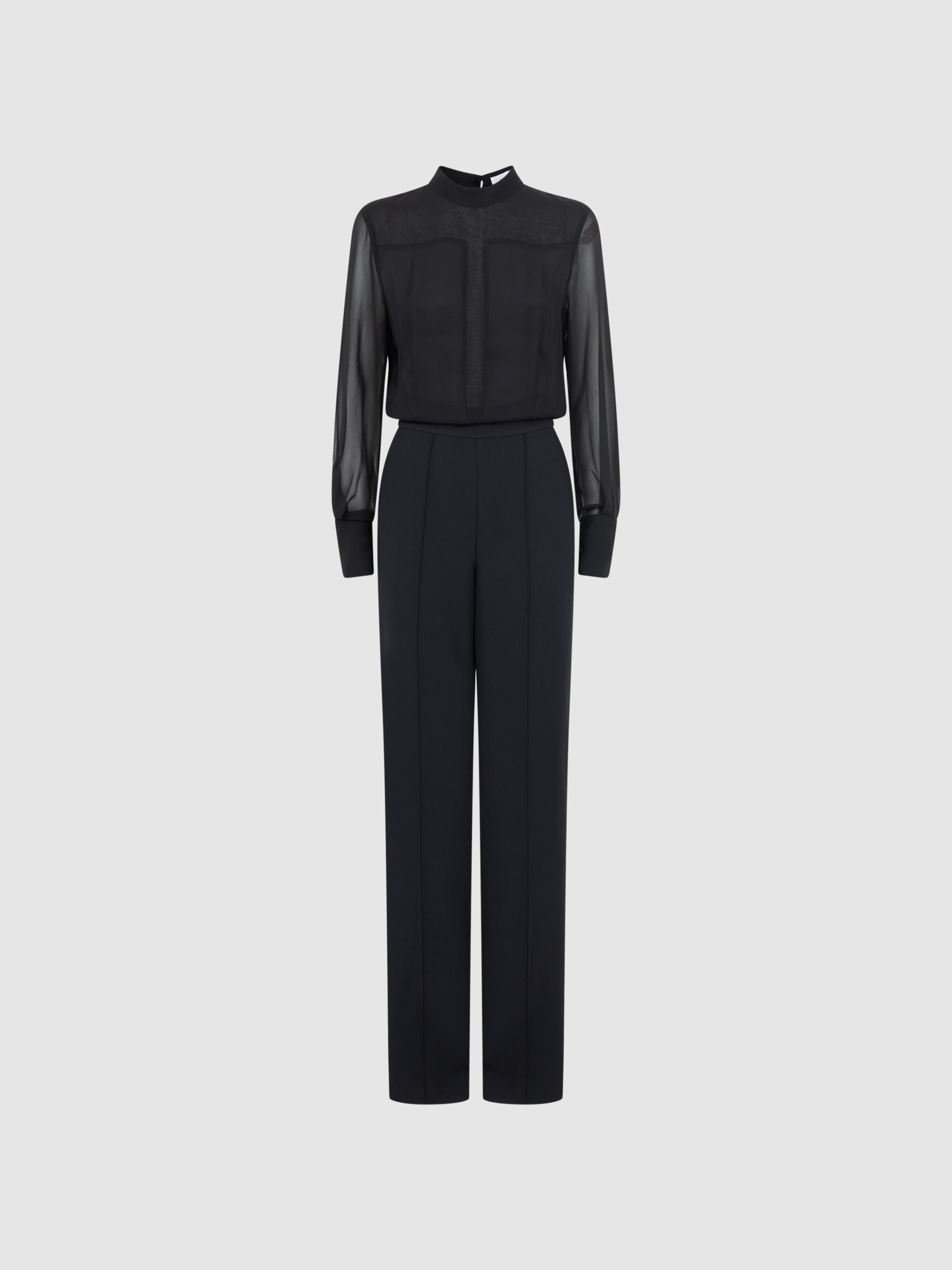 Sheer sleeve jumpsuit cheap