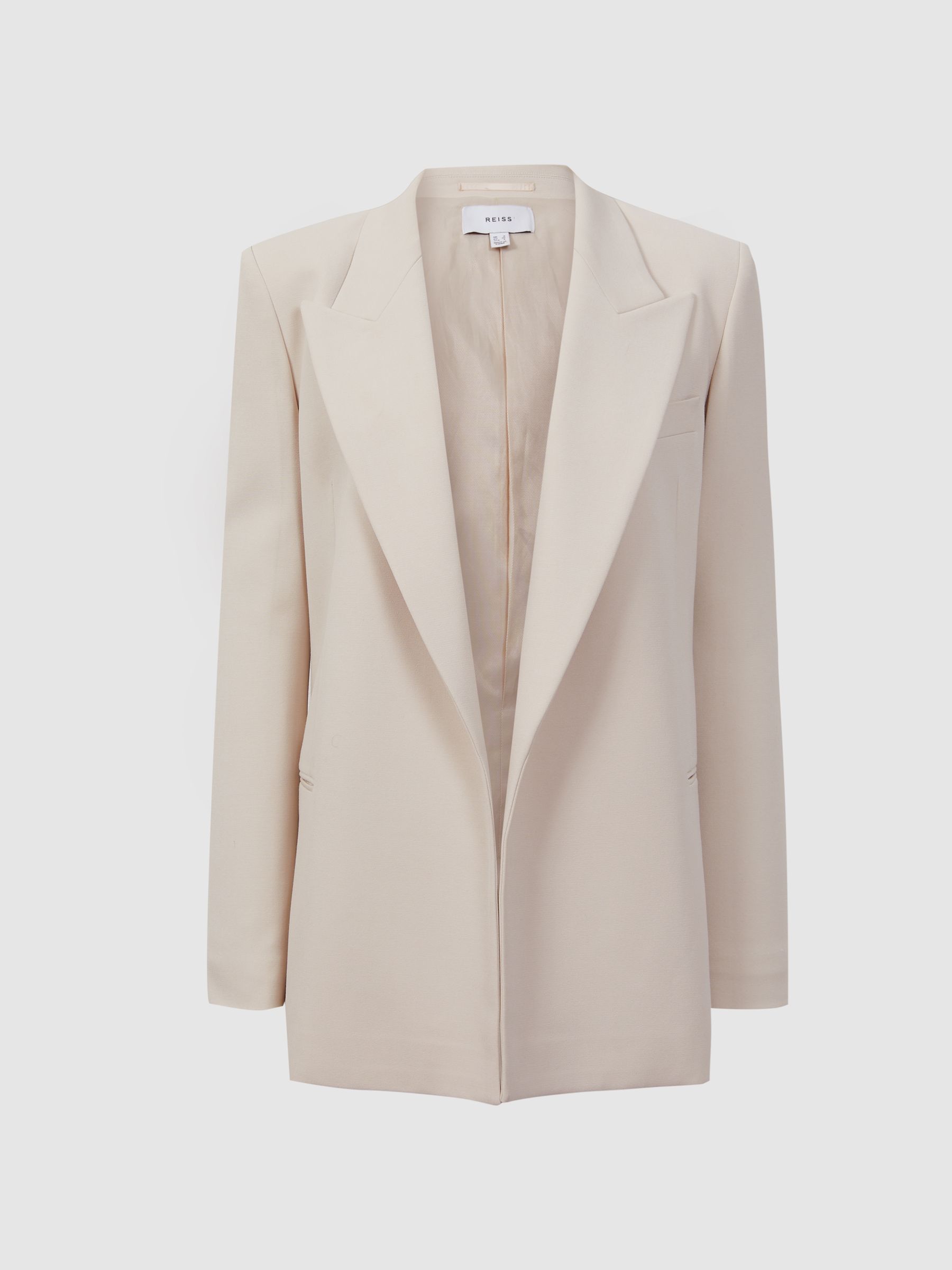Tailored Fit Single Breasted Suit Blazer in Neutral