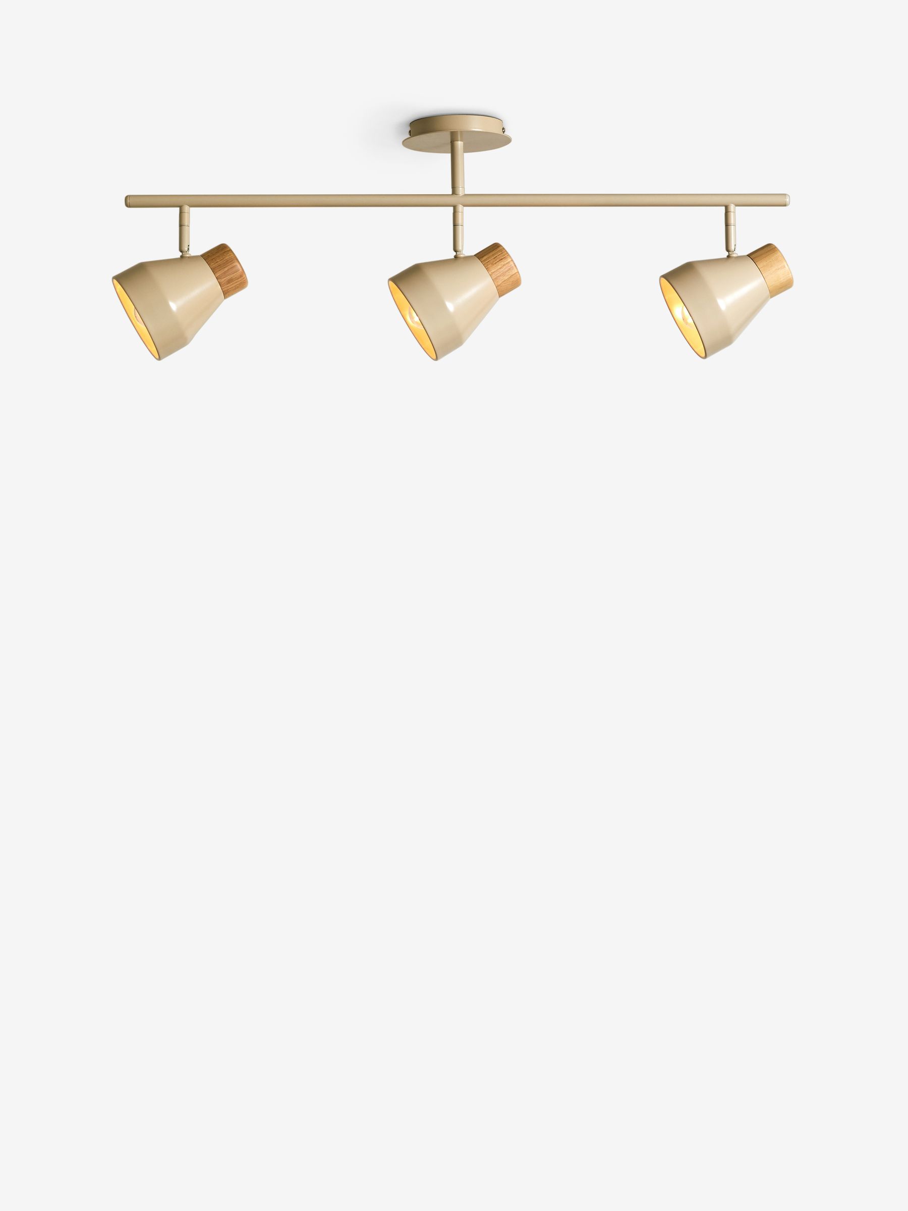 Albert 3 Light Flush Ceiling Light in Cream Made