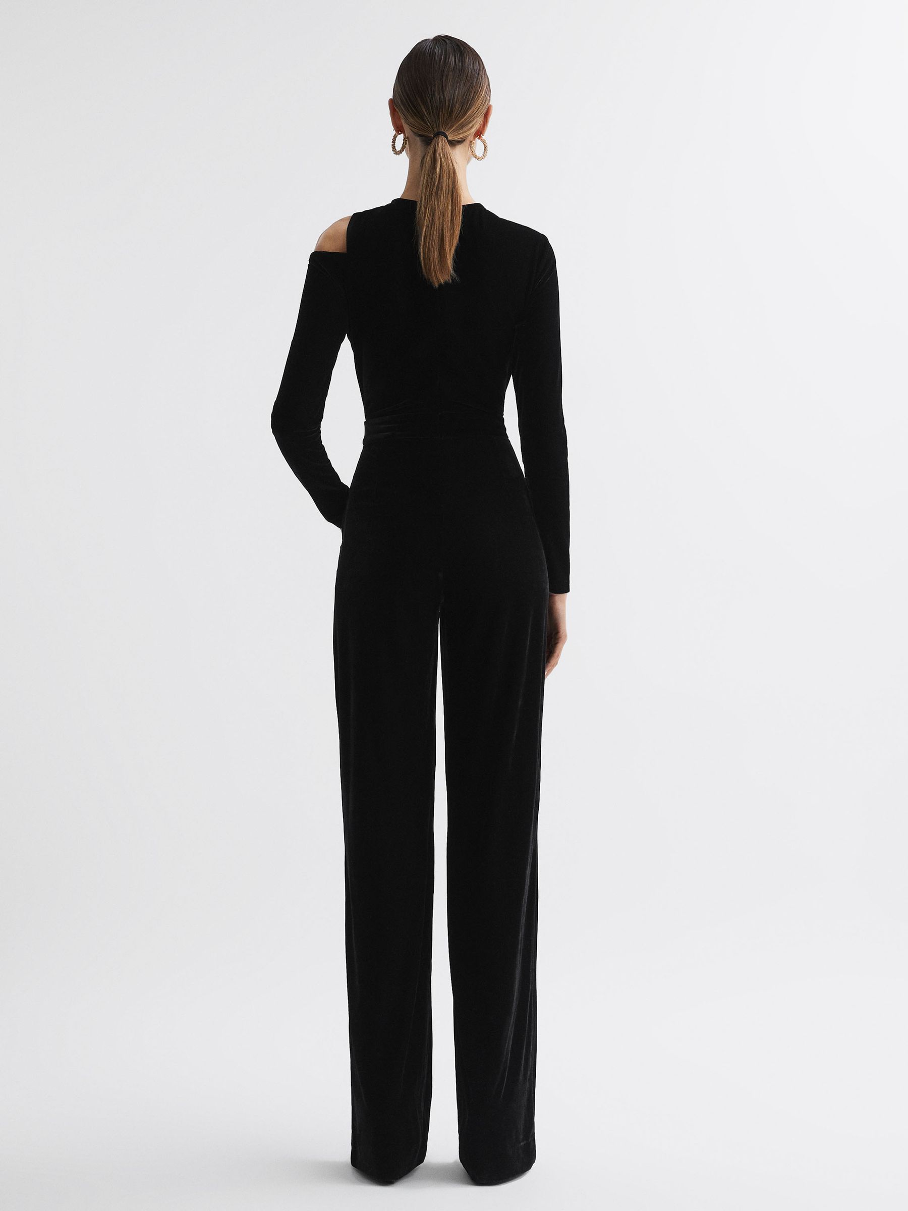 Black long sleeve off the shoulder jumpsuit outlet