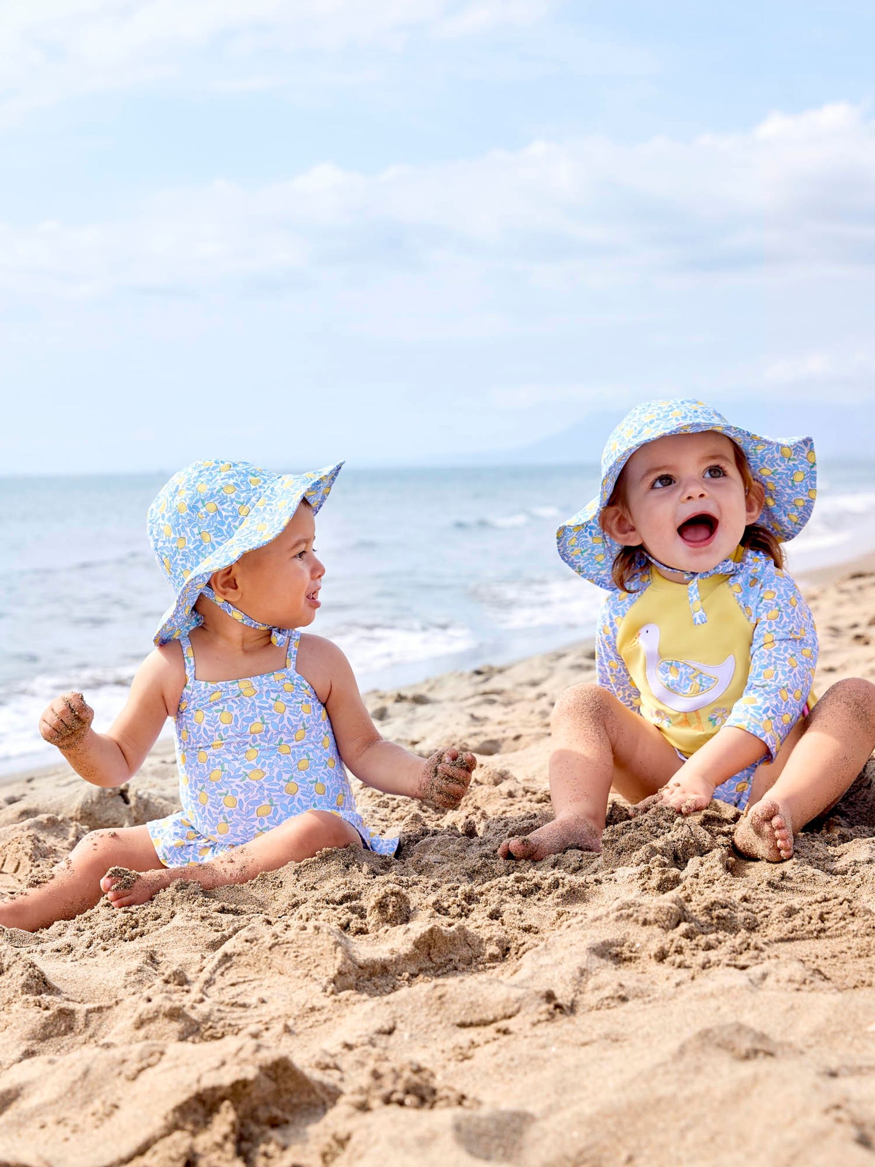 Blue Lemon UPF 50 Floppy Sun Hat JoJo Maman Bebe
