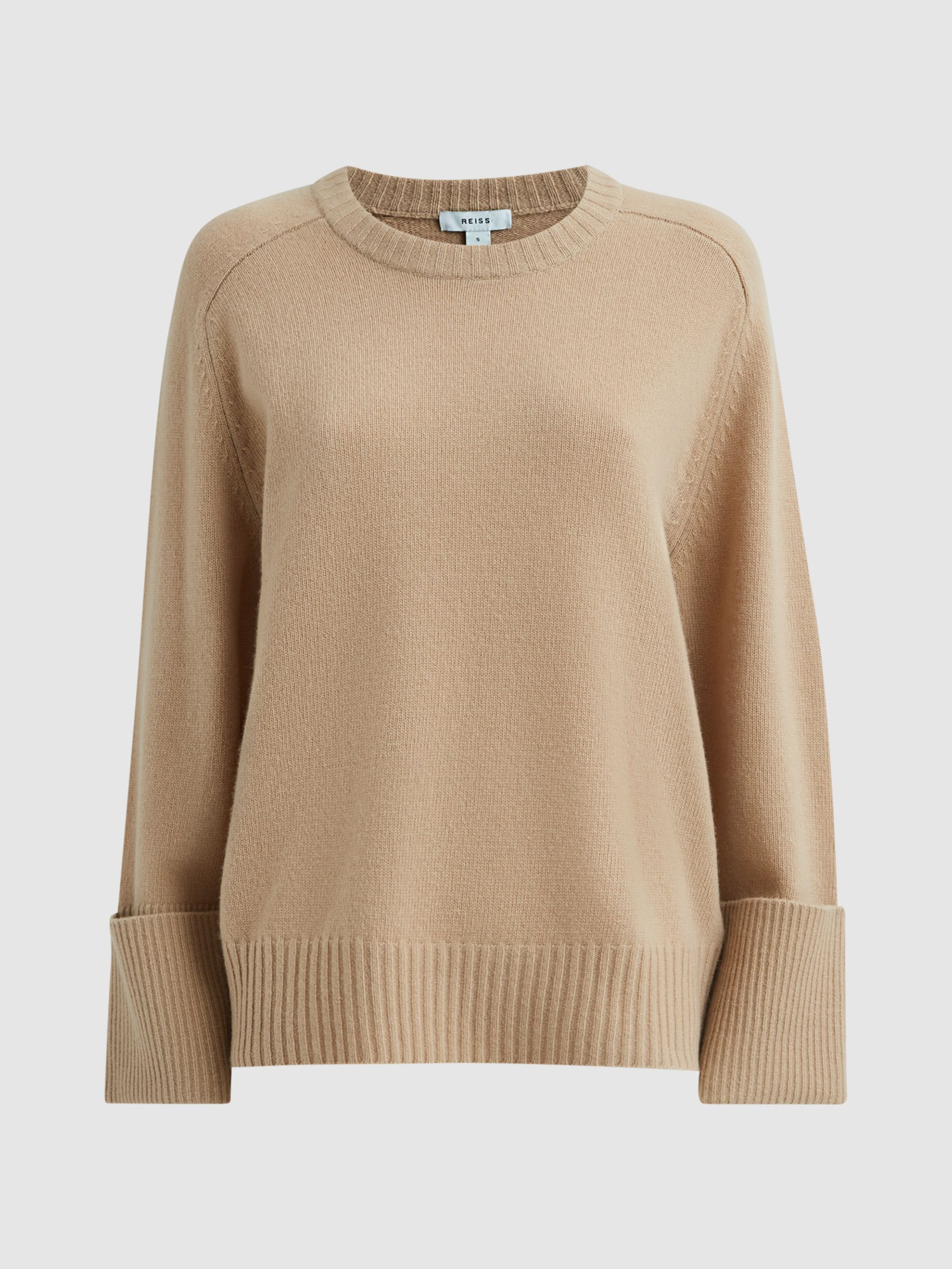 Wool Cashmere Casual Fit Jumper in Camel