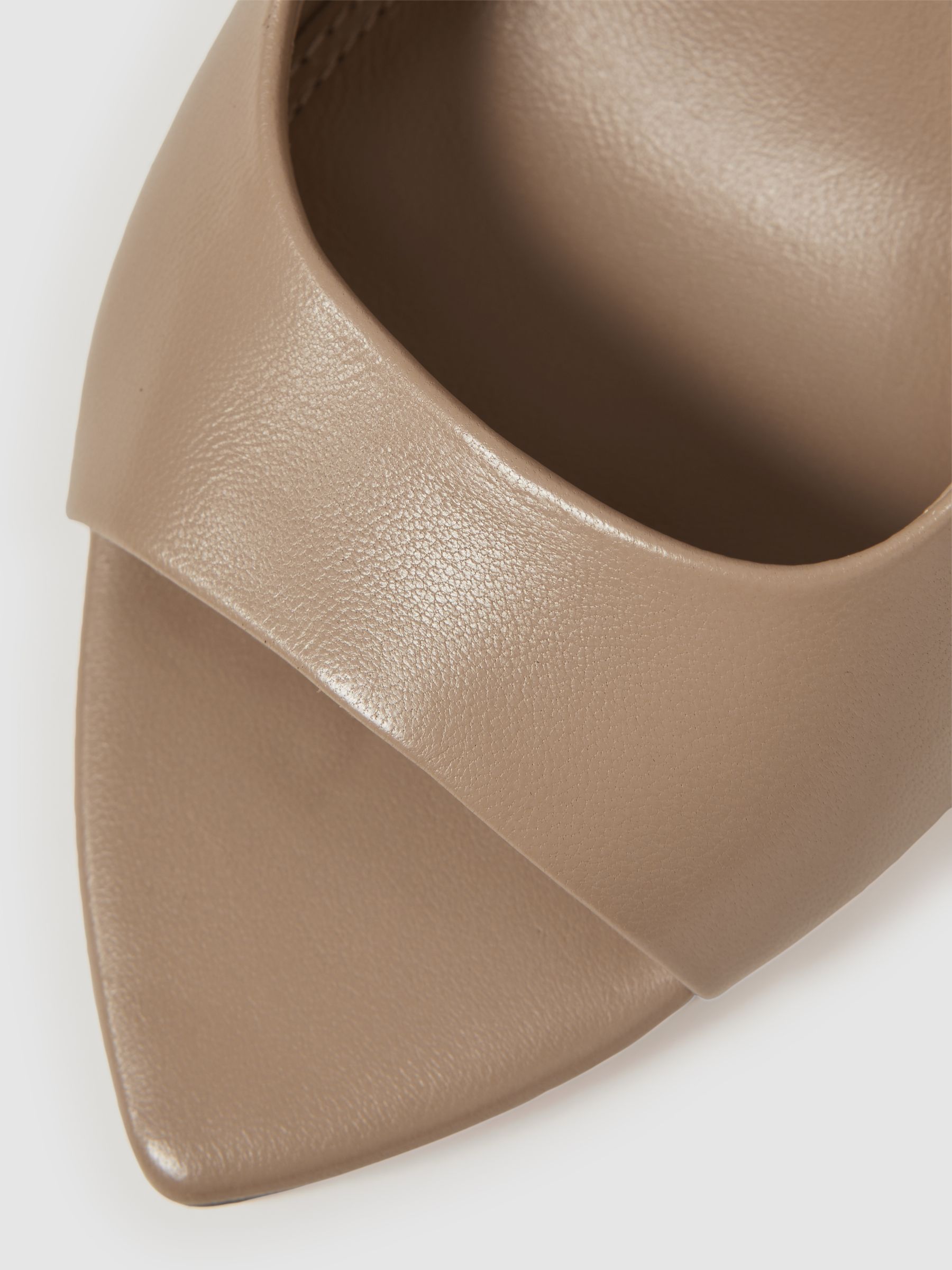 Leather Peep Toe Court Shoes in Nude