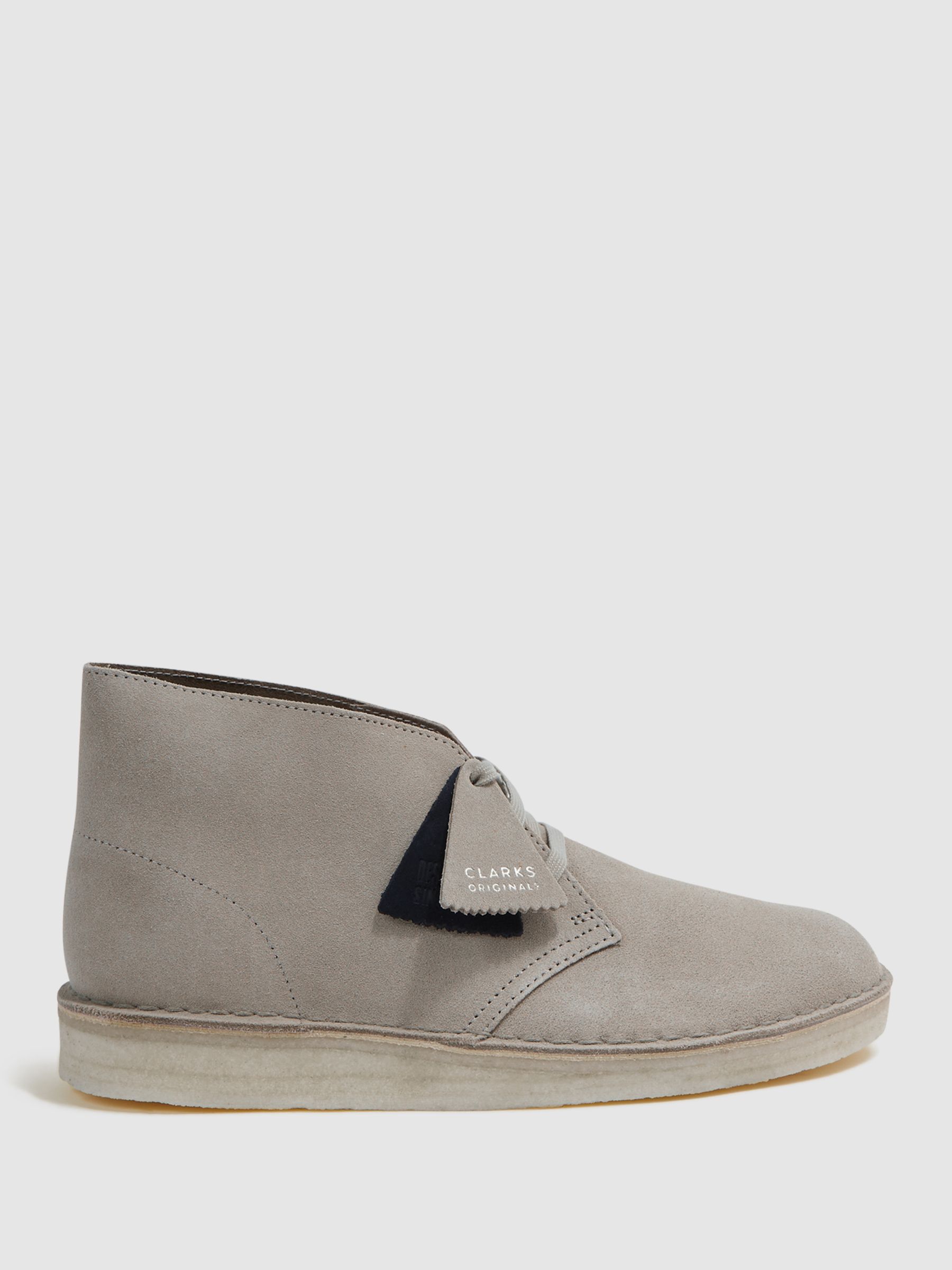 Reiss Clarks Originals Suede Desert Boots in Stone REISS