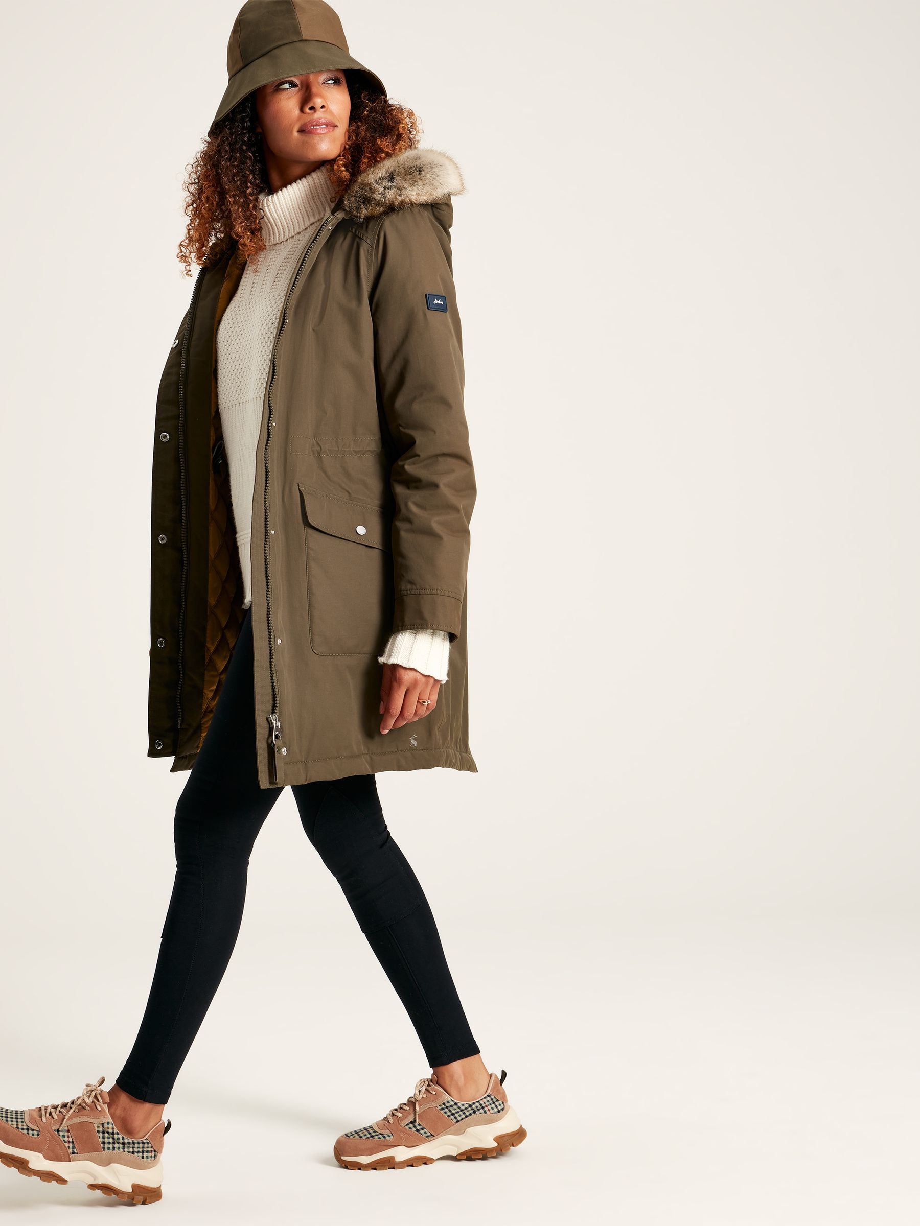 Buy Joules Wiltshire Green Waterproof Parka Coat With Hood from the Joules online shop