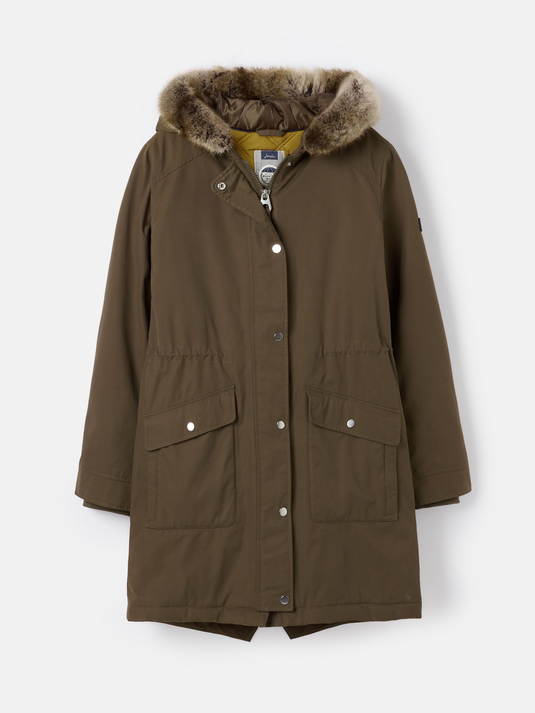 Wiltshire Green Waterproof Parka Coat With Hood Joules