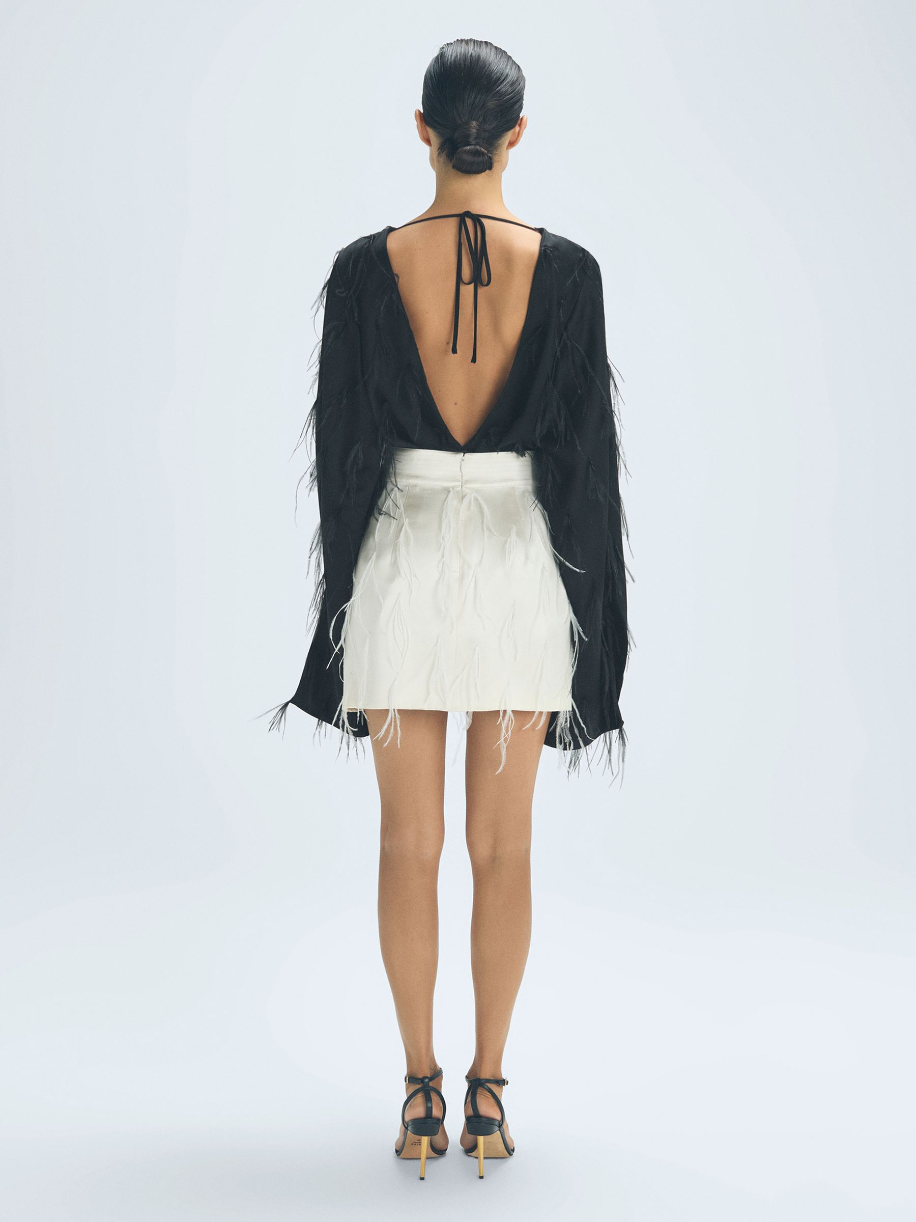 Reiss feather skirt top