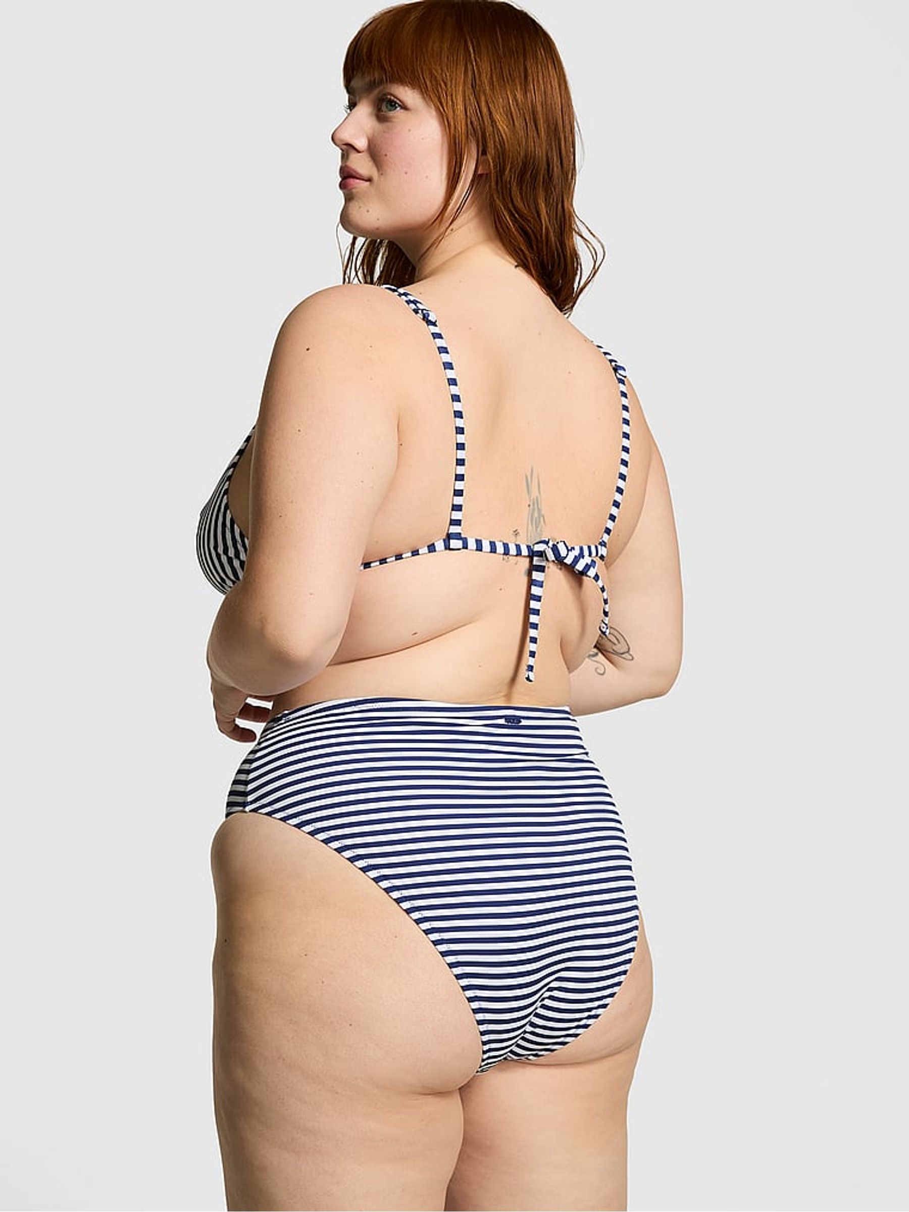 Striped high waisted bikini bottoms online