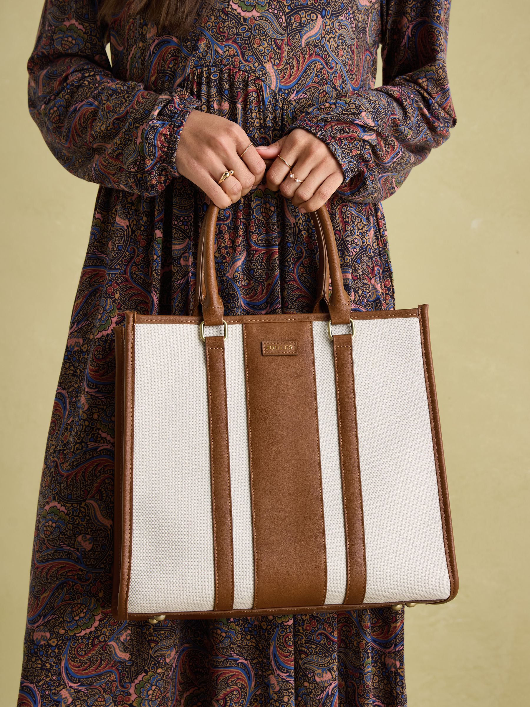 Buy Joules Rushbury Tan Ecru Tote Bag from the Joules online shop